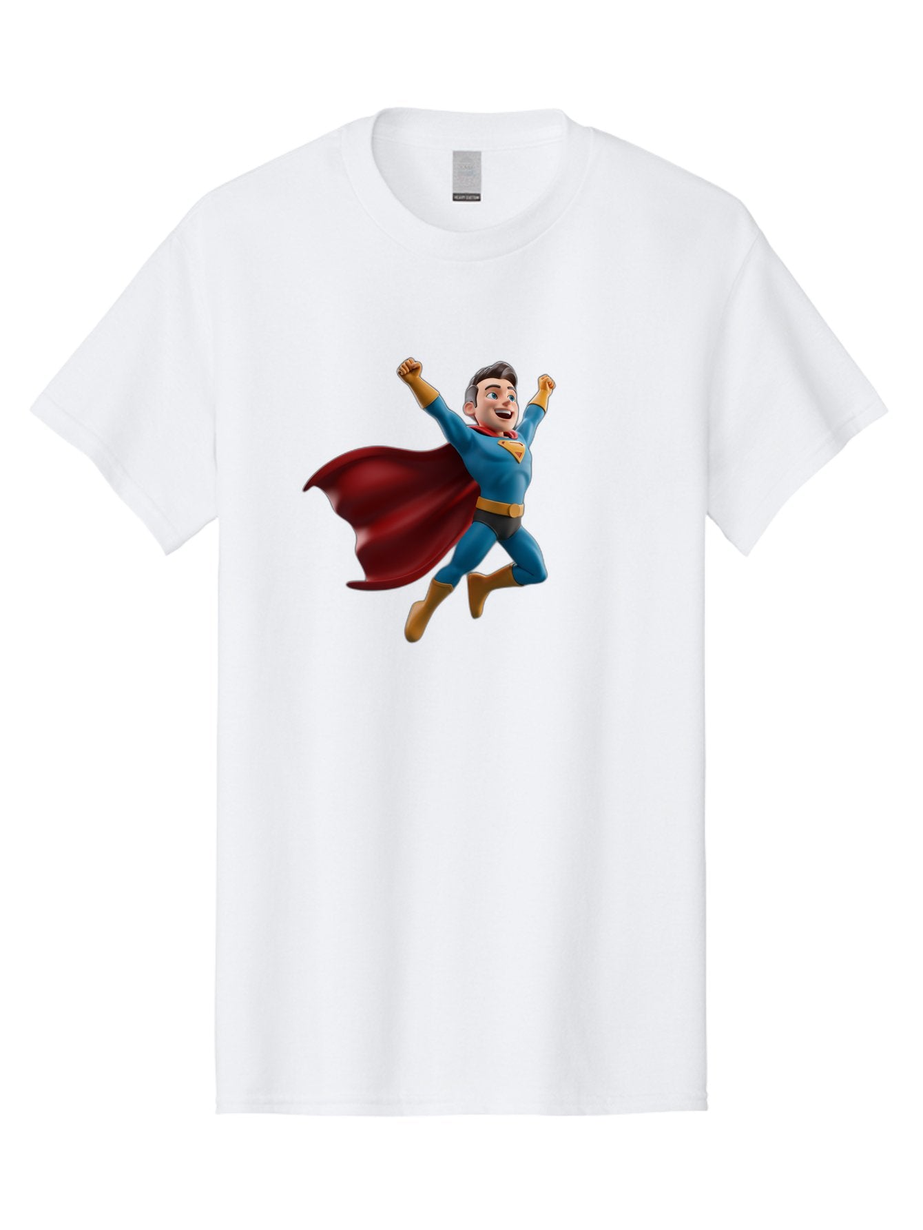 Superman Men'S Graphic Tee, 100% Cotton, Comfortable Casual Summer Wear, Machine Washable, Superhero Character, 3D Cartoon Man, Flying Superhero, Blue Costume, Red Cape, Yellow Emblem, Bold Hero, Dynamic Pose, Superhero Emblem, Comic Hero, Bae791 5