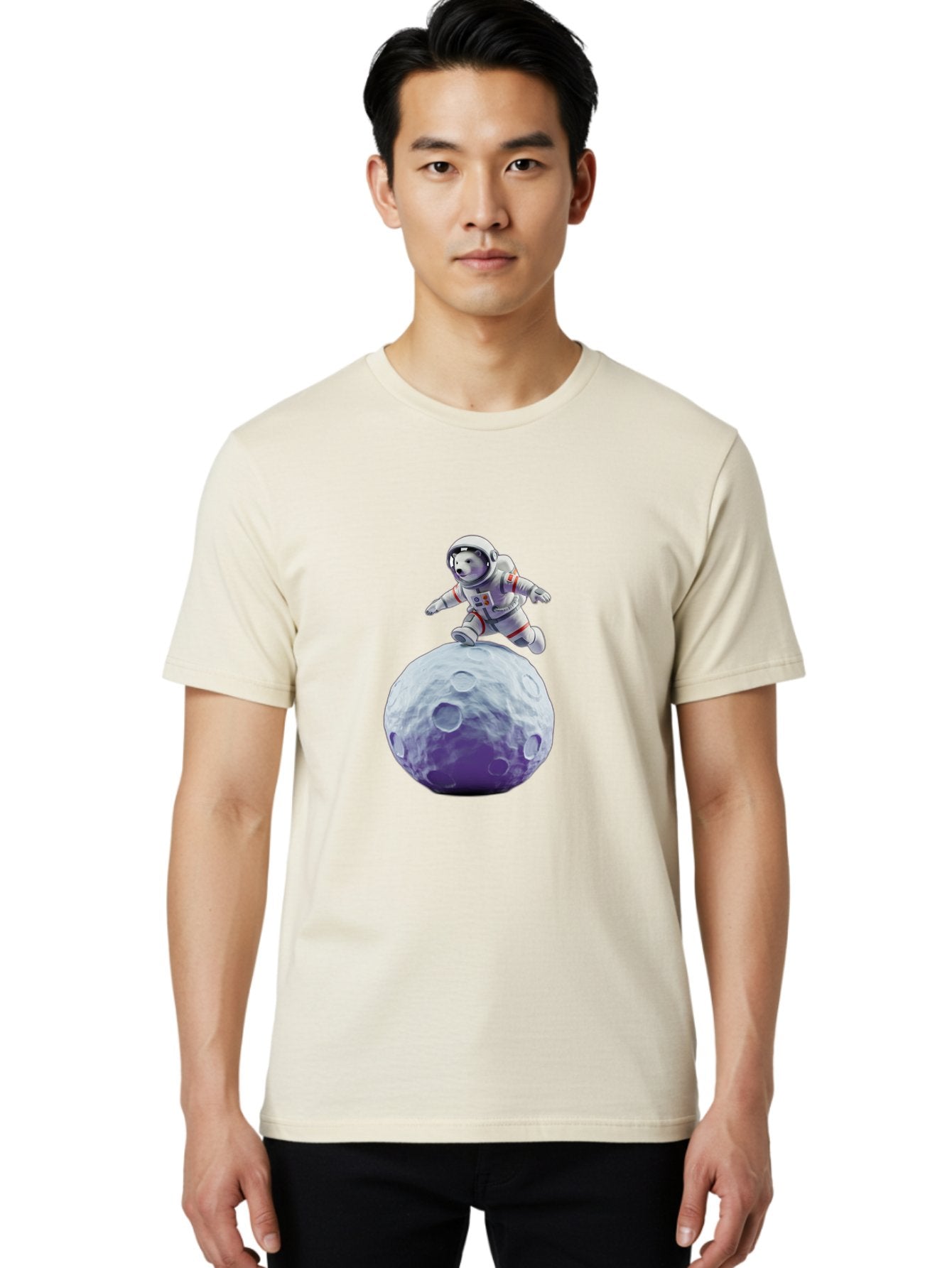 Teddy-Bear-Astronaut Men'S Graphic Tee, 100% Cotton, Comfortable Casual Summer Wear, Machine Washable, Bear Astronaut, Space Suit, Craters, Moon Surface, Lunar Exploration, Space Adventure, Cartoon Astronaut, Funny Space, Adventure Theme, Bae796 19