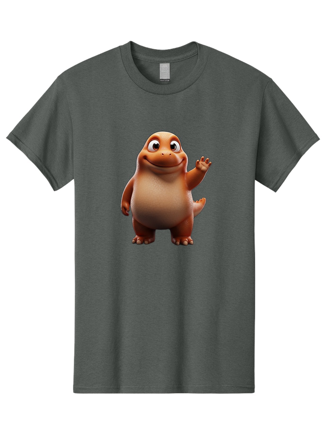 The-Good-Dinosaur Men'S Graphic Tee, 100% Cotton, Comfortable Casual Summer Wear, Machine Washable, Cartoon Dinosaur, Friendly Character, Smiling T-Rex, Animated Creature, Waving Hand, Children'S Entertainment, Prehistoric Animal, Bae797 14