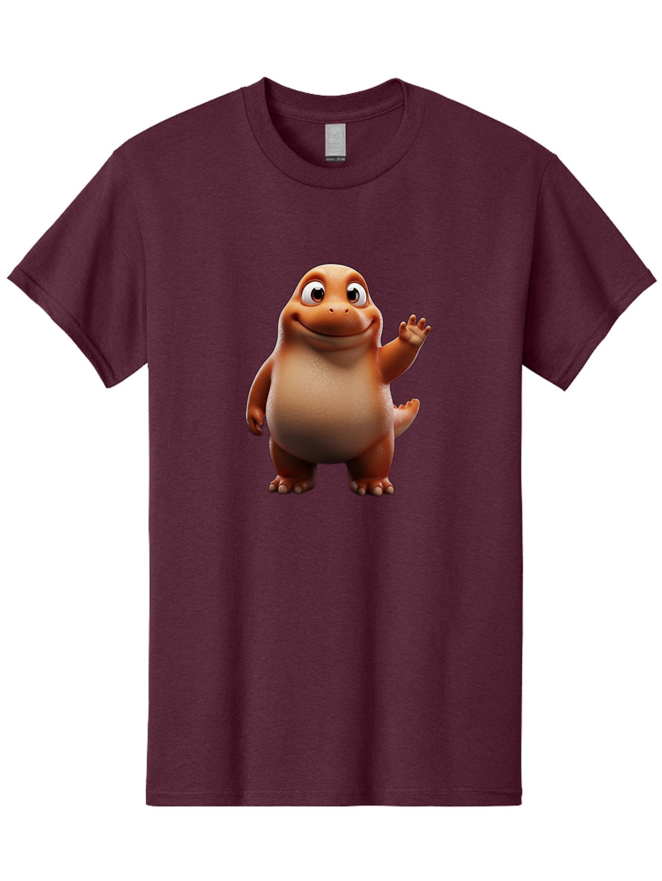 The-Good-Dinosaur Men'S Graphic Tee, 100% Cotton, Comfortable Casual Summer Wear, Machine Washable, Cartoon Dinosaur, Friendly Character, Smiling T-Rex, Animated Creature, Waving Hand, Children'S Entertainment, Prehistoric Animal, Bae797 5