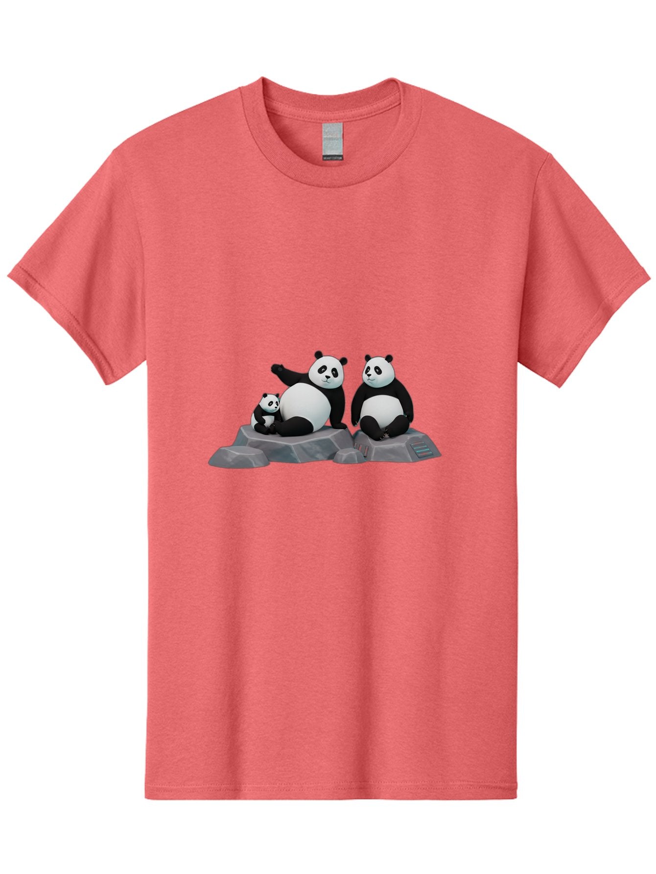 Three-Pandas-1 Men'S Graphic Tee, 100% Cotton, Comfortable Casual Summer Wear, Machine Washable, Kung Fu Panda, Po, Pandas On Rocks, Three Pandas, Black And White Pandas, Cartoon Characters, 3D Graphics, Animated Movie, Action Poses, Bae798 12