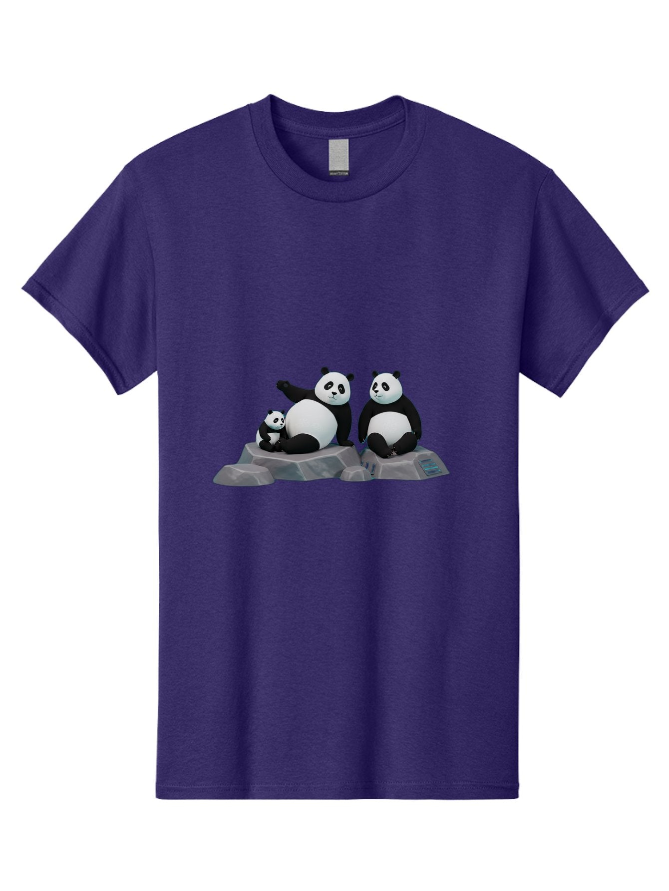 Three-Pandas-1 Men'S Graphic Tee, 100% Cotton, Comfortable Casual Summer Wear, Machine Washable, Kung Fu Panda, Po, Pandas On Rocks, Three Pandas, Black And White Pandas, Cartoon Characters, 3D Graphics, Animated Movie, Action Poses, Bae798 14