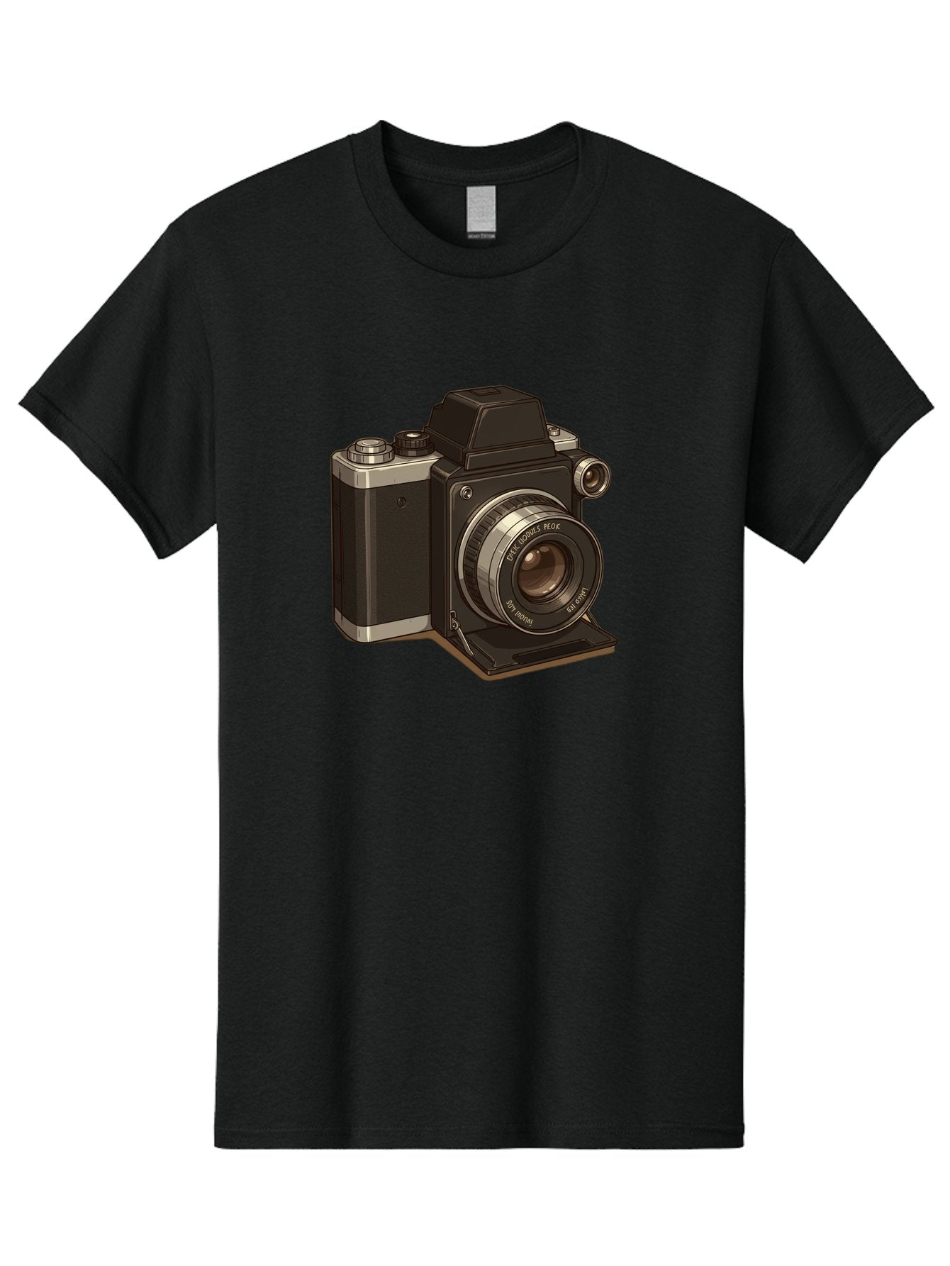 Tlr-Camera Men'S Graphic Tee, 100% Cotton, Comfortable Casual Summer Wear, Machine Washable, Vintage Camera, Twin Lens Reflex Camera, Black And Silver, Photography Equipment, Lens, Nikon, Camera Body, Classic Design, Retro Style, Film Camera Bae801 8