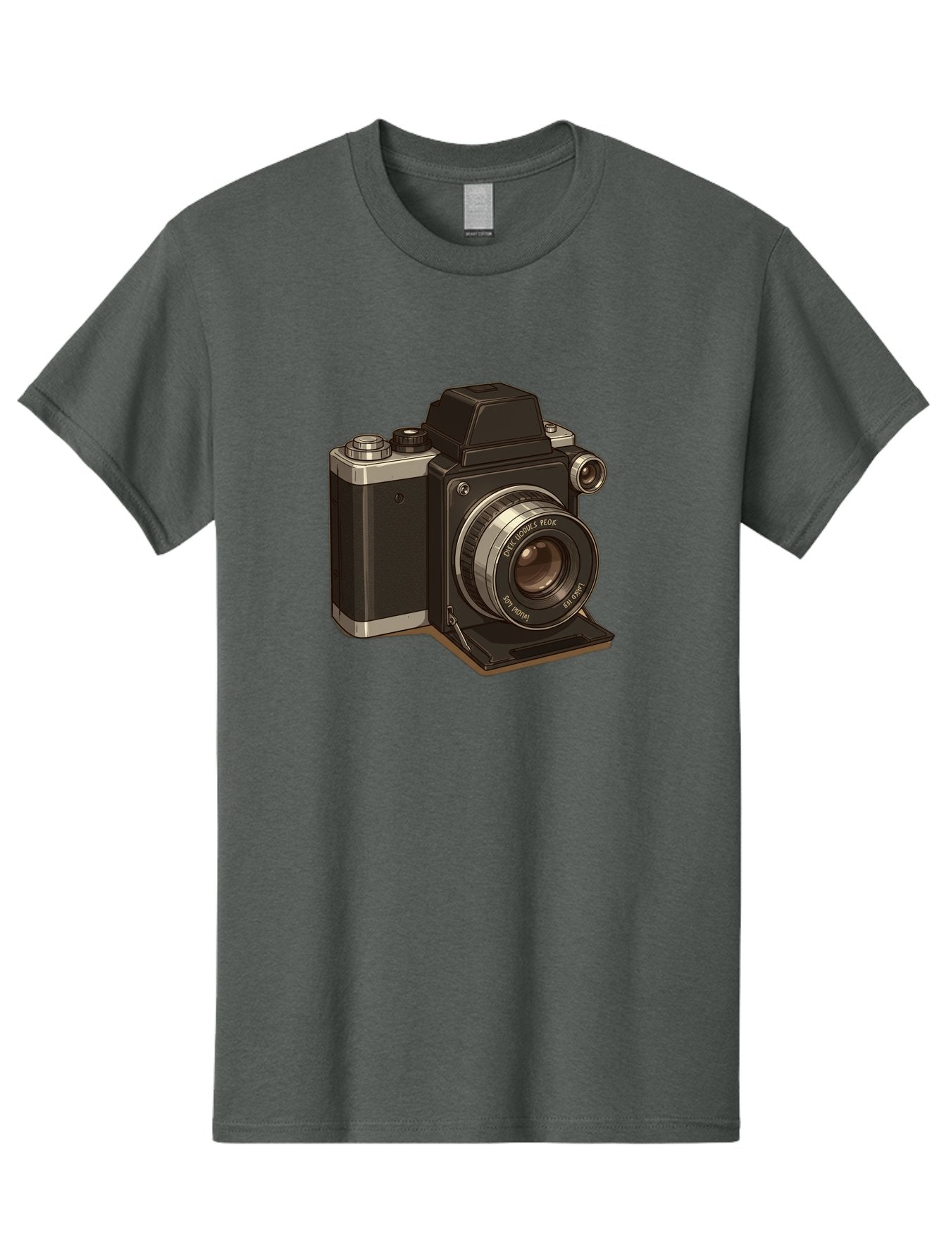Tlr-Camera Men'S Graphic Tee, 100% Cotton, Comfortable Casual Summer Wear, Machine Washable, Vintage Camera, Twin Lens Reflex Camera, Black And Silver, Photography Equipment, Lens, Nikon, Camera Body, Classic Design, Retro Style, Film Camera Bae801 5
