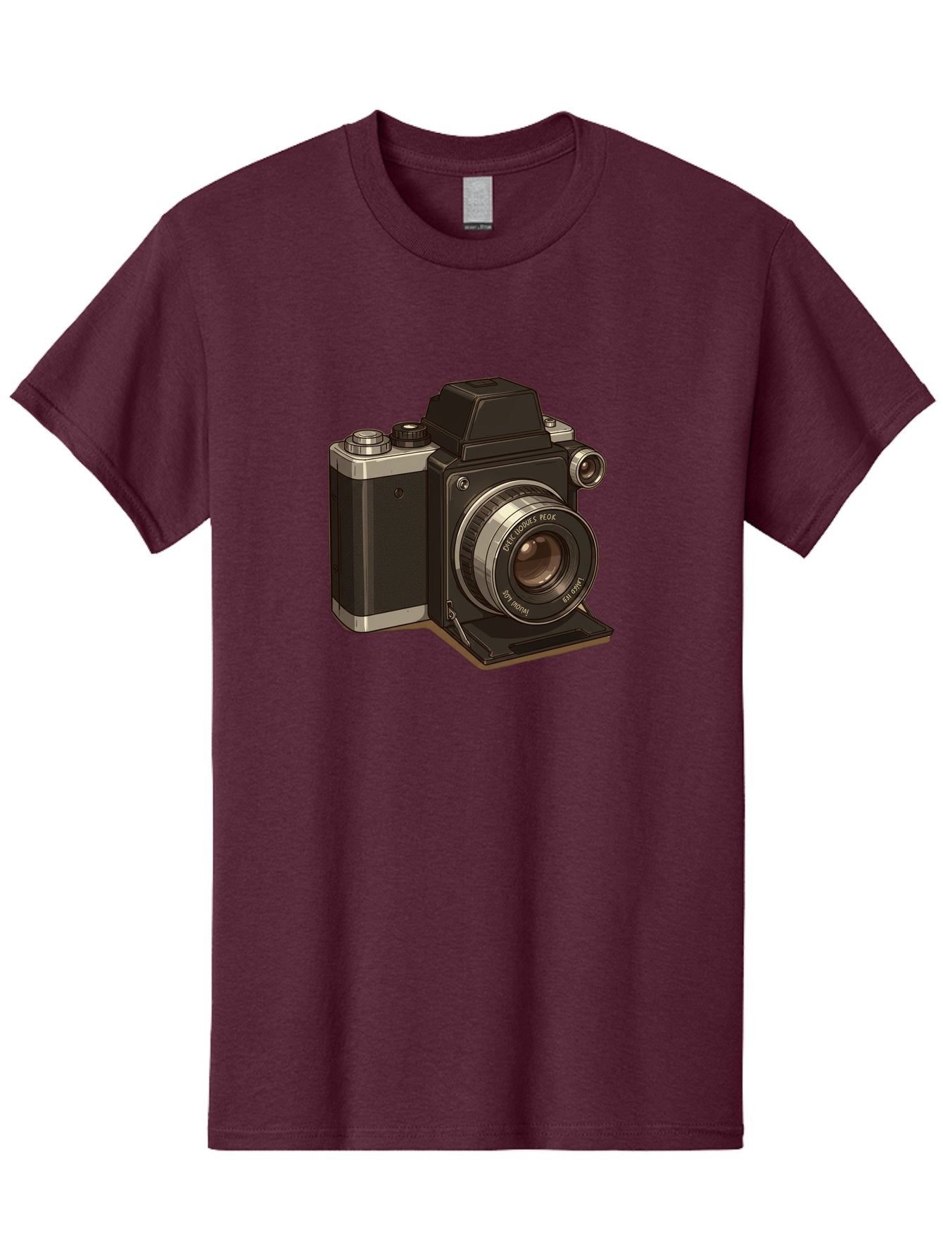 Tlr-Camera Men'S Graphic Tee, 100% Cotton, Comfortable Casual Summer Wear, Machine Washable, Vintage Camera, Twin Lens Reflex Camera, Black And Silver, Photography Equipment, Lens, Nikon, Camera Body, Classic Design, Retro Style, Film Camera Bae801 11