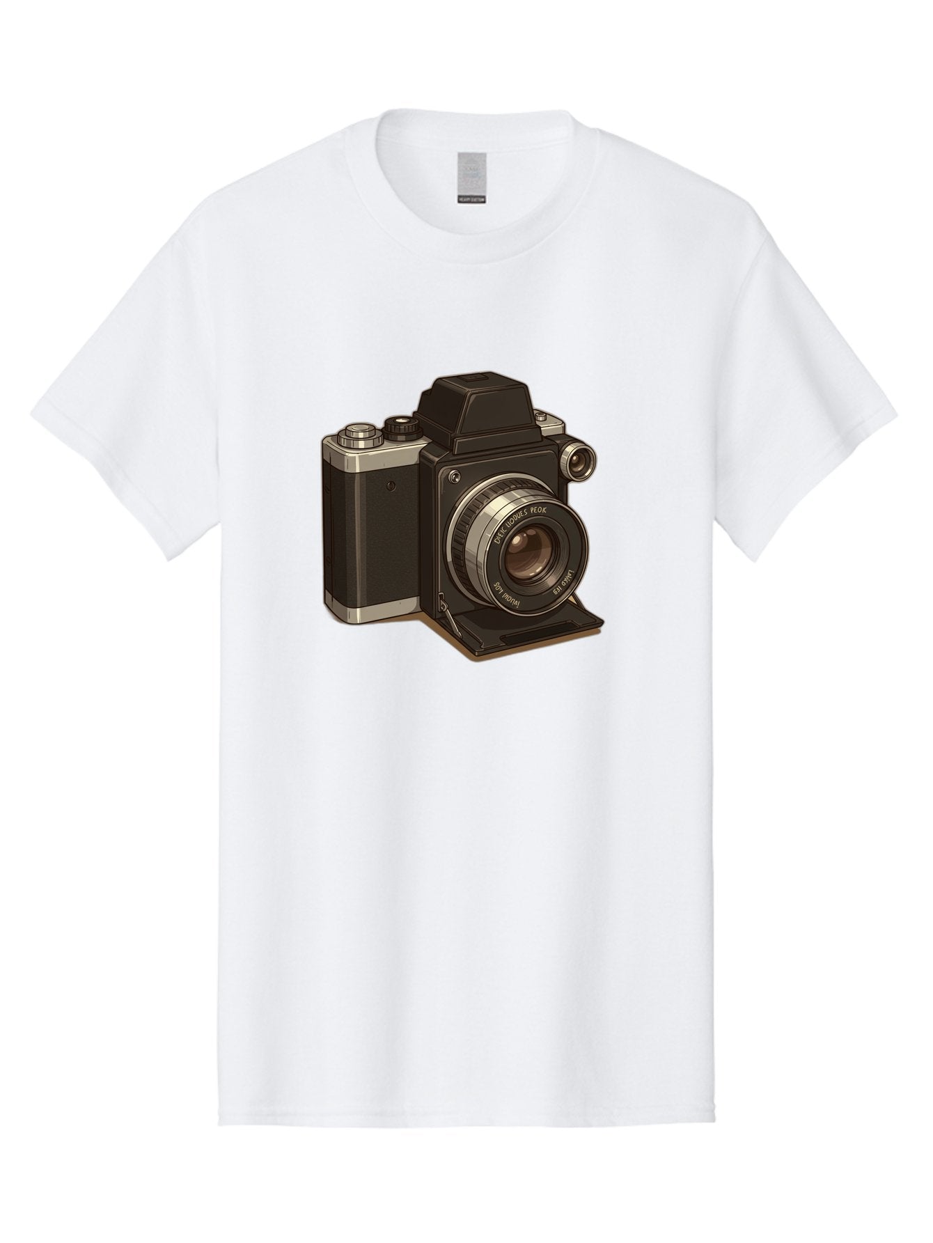 Tlr-Camera Men'S Graphic Tee, 100% Cotton, Comfortable Casual Summer Wear, Machine Washable, Vintage Camera, Twin Lens Reflex Camera, Black And Silver, Photography Equipment, Lens, Nikon, Camera Body, Classic Design, Retro Style, Film Camera Bae801 3