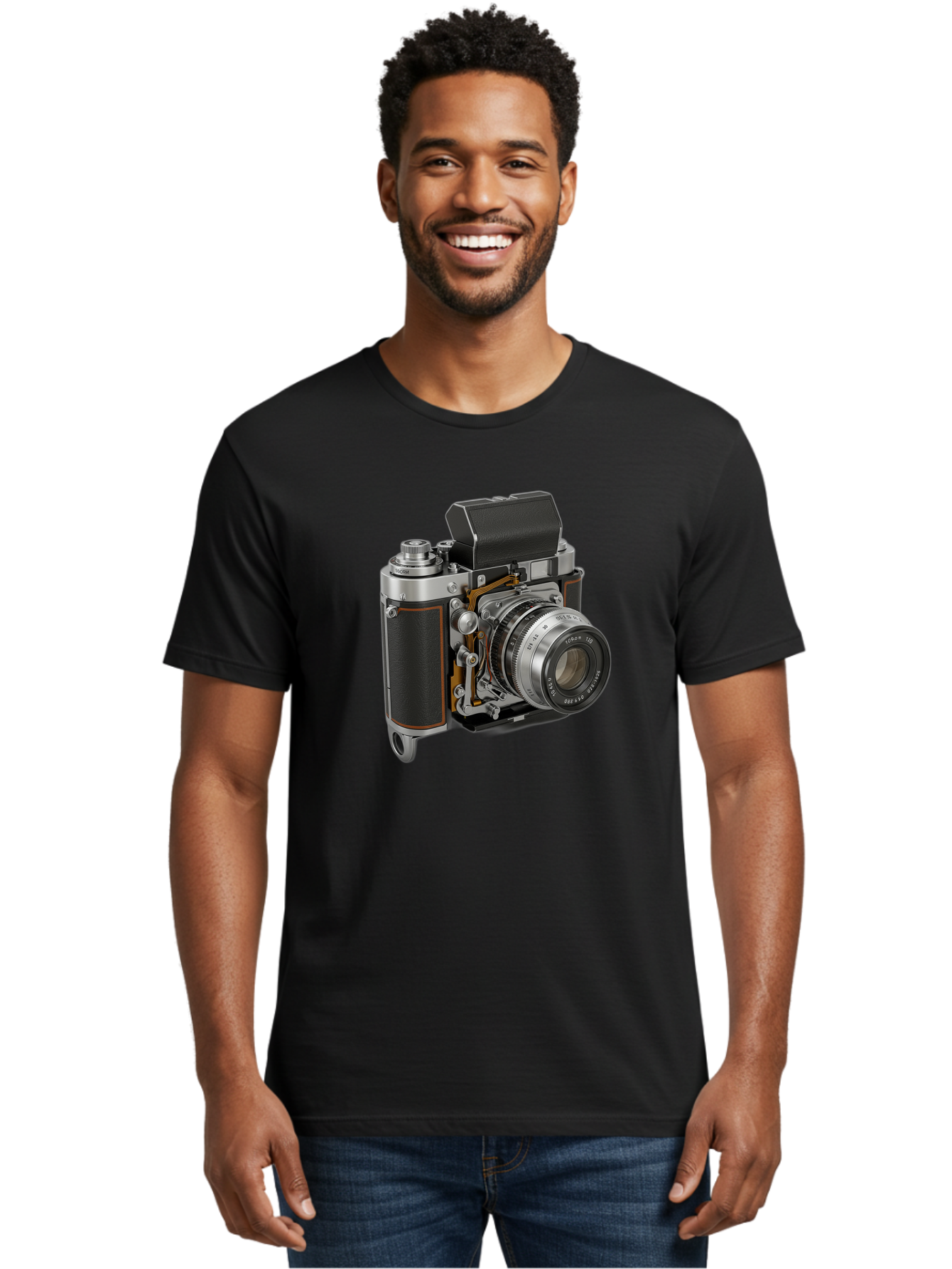 Triotar-Triotar-1-4-5-135 Men'S Graphic Tee, 100% Cotton, Comfortable Casual Summer Wear, Machine Washable, Vintage Camera, Classic Photography, Triotar 50Mm F/2.8 Lens, Retro Camera Body, Antique Camera Equipment, Photography Accessories, Bae803 23