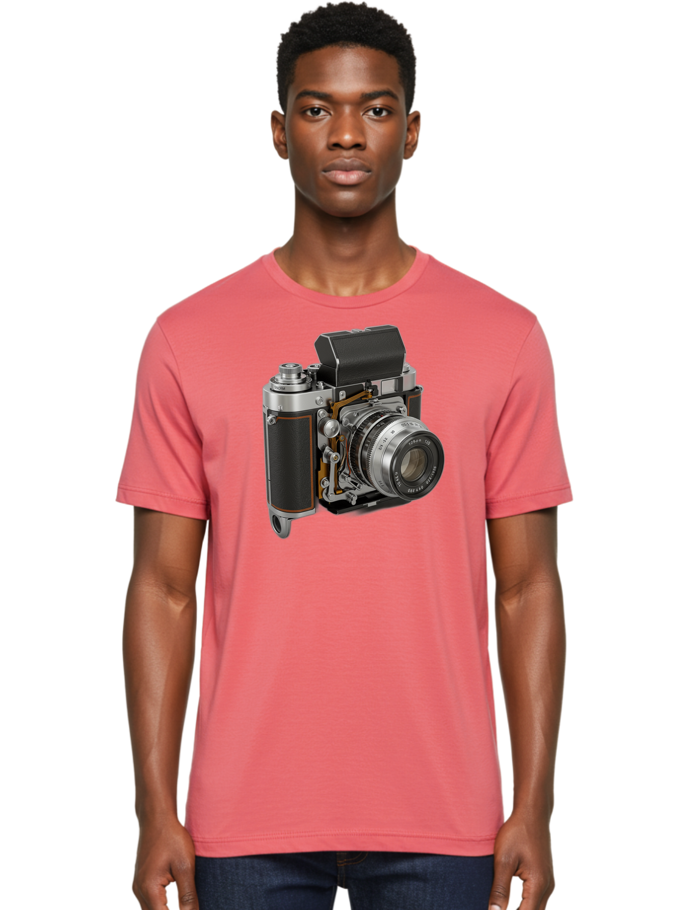 Triotar-Triotar-1-4-5-135 Men'S Graphic Tee, 100% Cotton, Comfortable Casual Summer Wear, Machine Washable, Vintage Camera, Classic Photography, Triotar 50Mm F/2.8 Lens, Retro Camera Body, Antique Camera Equipment, Photography Accessories, Bae803 21