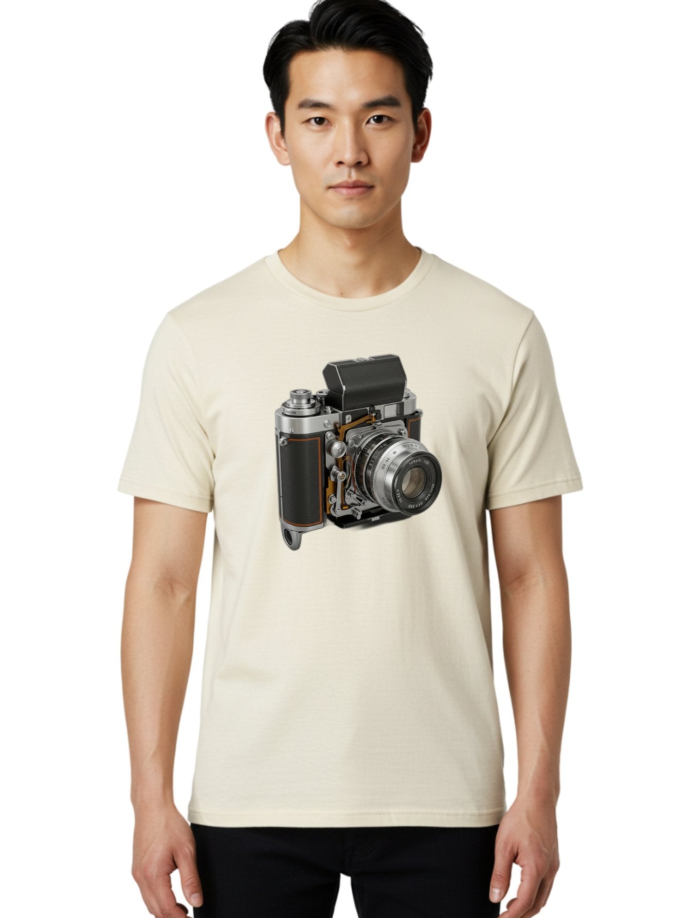 Triotar-Triotar-1-4-5-135 Men'S Graphic Tee, 100% Cotton, Comfortable Casual Summer Wear, Machine Washable, Vintage Camera, Classic Photography, Triotar 50Mm F/2.8 Lens, Retro Camera Body, Antique Camera Equipment, Photography Accessories, Bae803 28