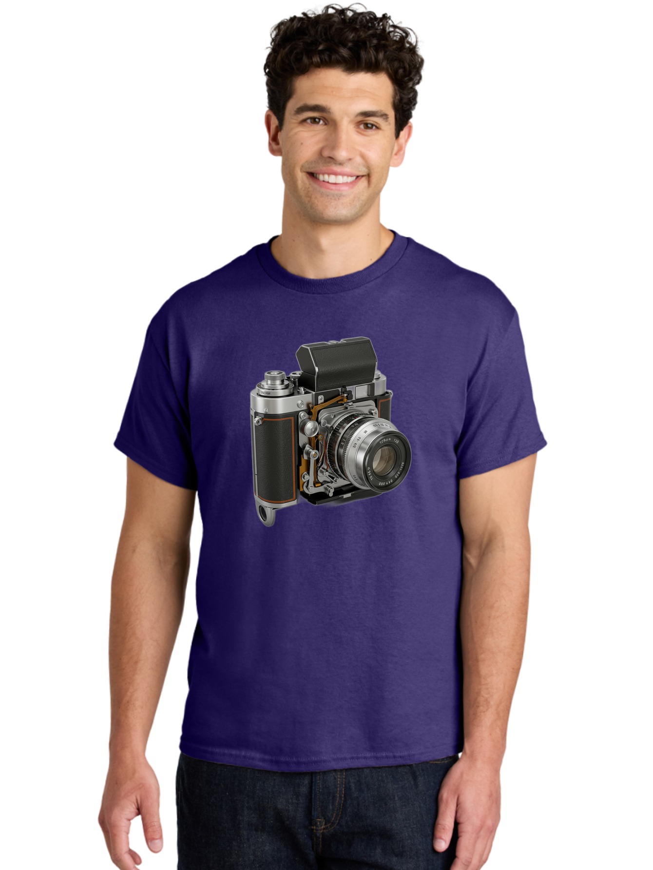 Triotar-Triotar-1-4-5-135 Men'S Graphic Tee, 100% Cotton, Comfortable Casual Summer Wear, Machine Washable, Vintage Camera, Classic Photography, Triotar 50Mm F/2.8 Lens, Retro Camera Body, Antique Camera Equipment, Photography Accessories, Bae803 16