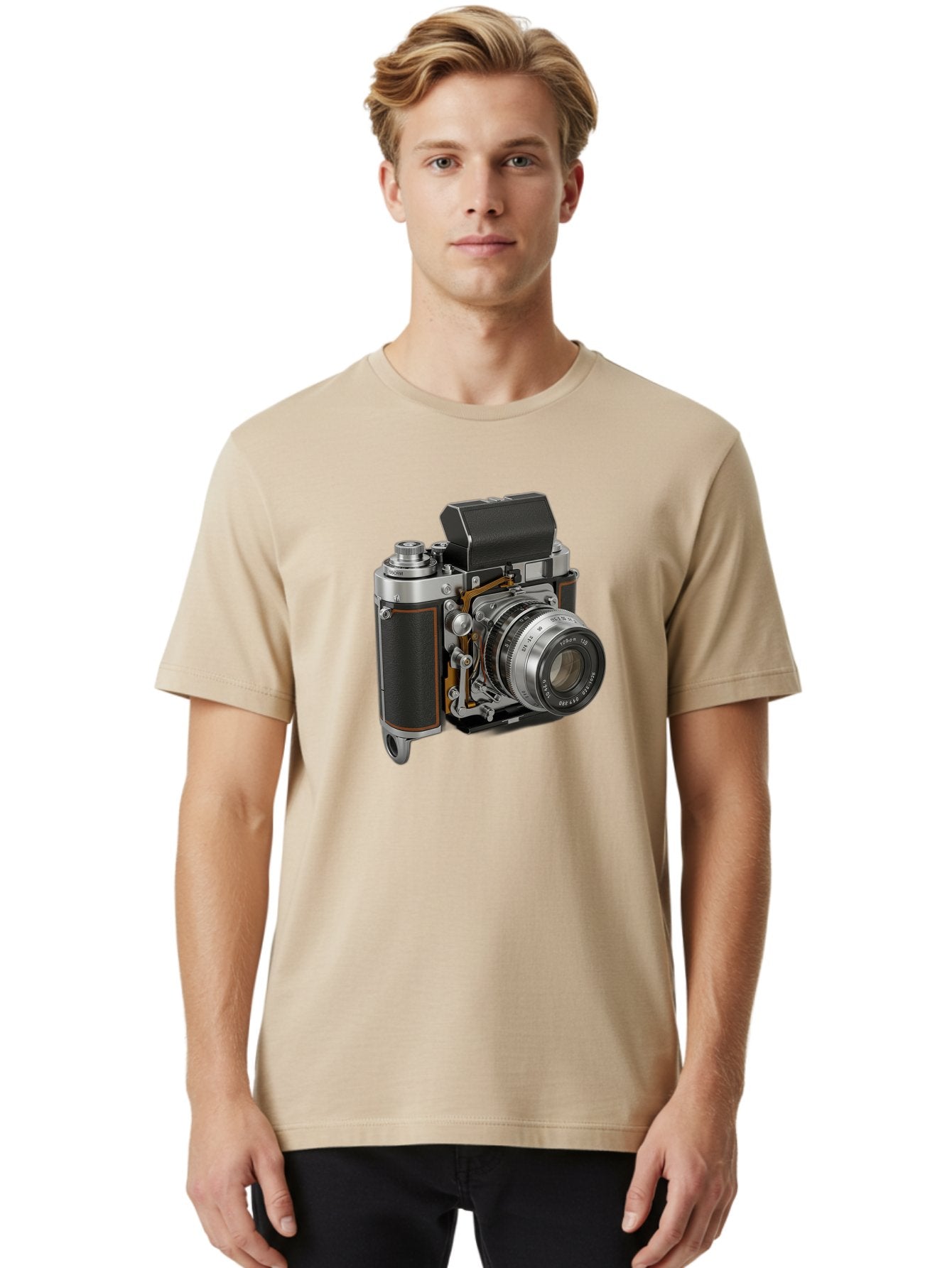 Triotar-Triotar-1-4-5-135 Men'S Graphic Tee, 100% Cotton, Comfortable Casual Summer Wear, Machine Washable, Vintage Camera, Classic Photography, Triotar 50Mm F/2.8 Lens, Retro Camera Body, Antique Camera Equipment, Photography Accessories, Bae803 24