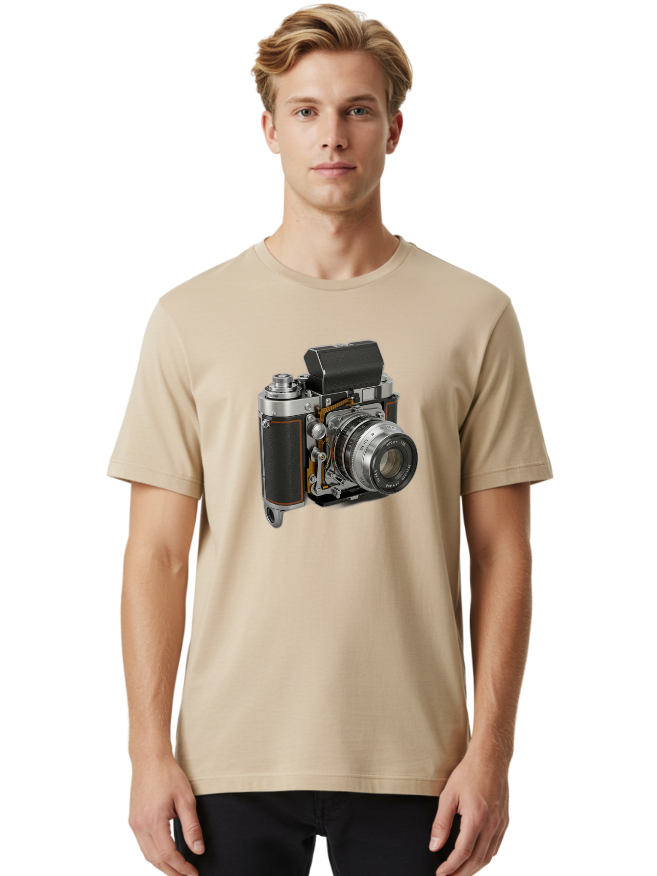 Triotar-Triotar-1-4-5-135 Men'S Graphic Tee, 100% Cotton, Comfortable Casual Summer Wear, Machine Washable, Vintage Camera, Classic Photography, Triotar 50Mm F/2.8 Lens, Retro Camera Body, Antique Camera Equipment, Photography Accessories, Bae803 22