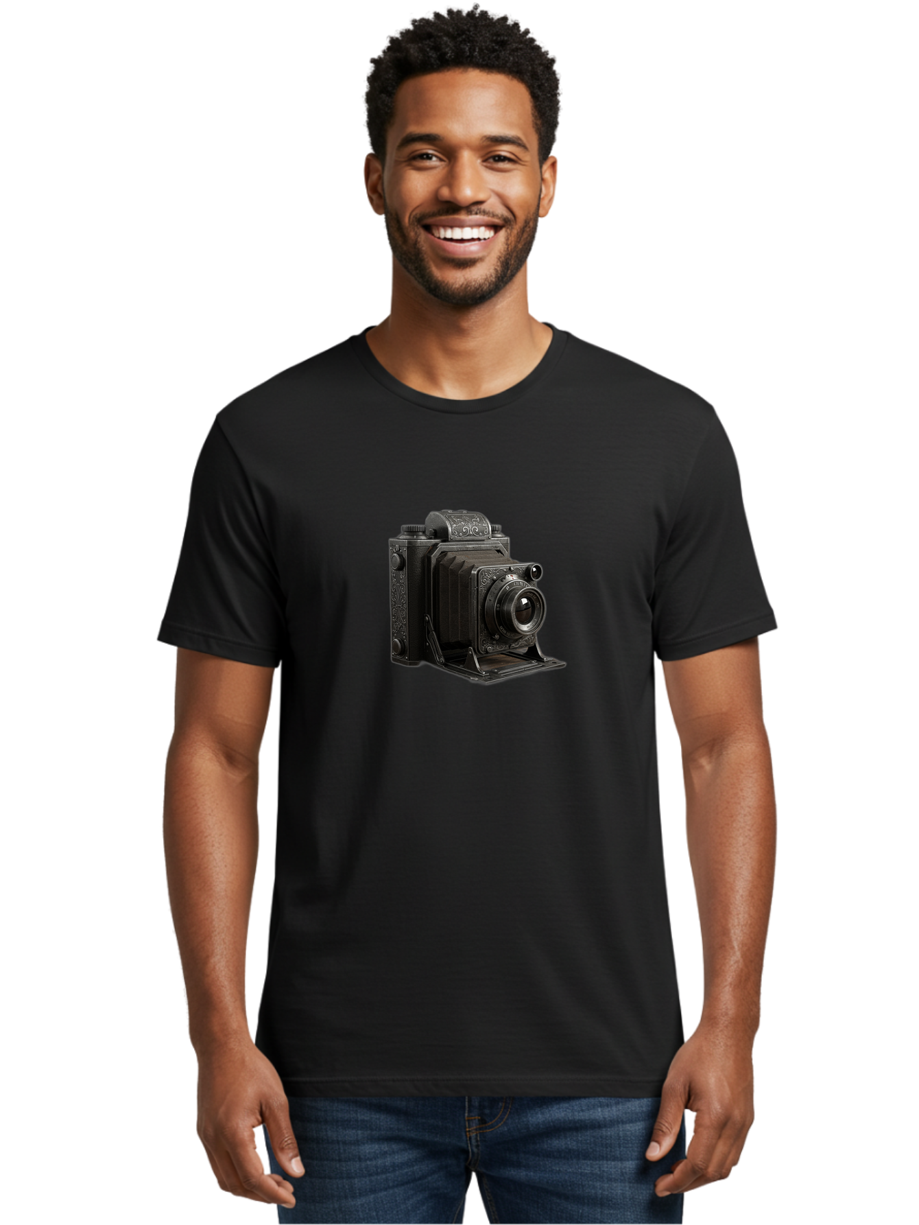 Vintage-Camera-6 Men'S Graphic Tee, 100% Cotton, Comfortable Casual Summer Wear, Machine Washable, Vintage Camera, Antique Photography, Classic Camera Design, Old-Fashioned Photography Equipment, Retro Camera, Historical Camera, Black Camera Bae810 19
