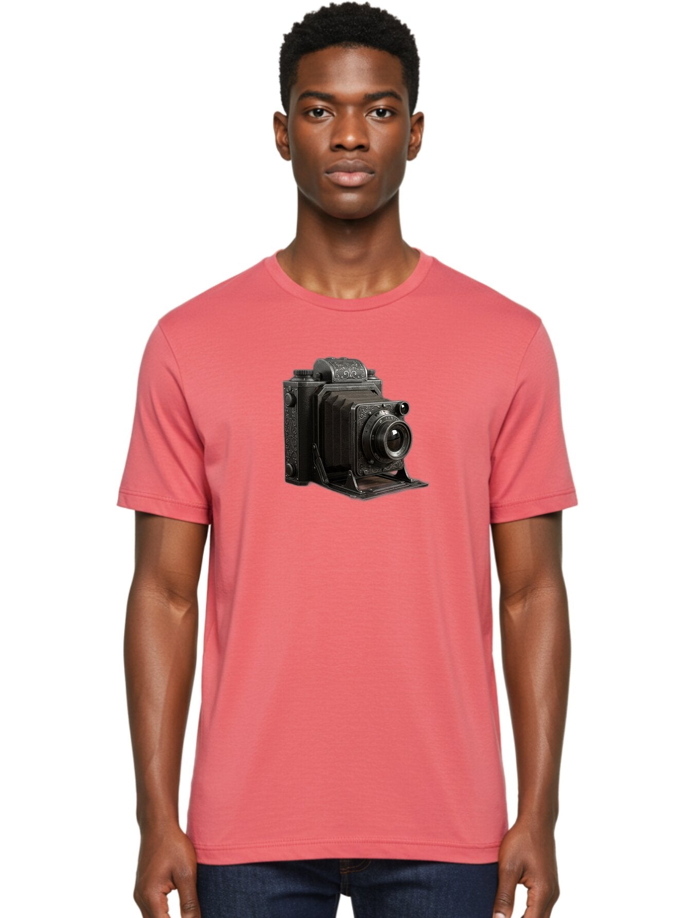 Vintage-Camera-6 Men'S Graphic Tee, 100% Cotton, Comfortable Casual Summer Wear, Machine Washable, Vintage Camera, Antique Photography, Classic Camera Design, Old-Fashioned Photography Equipment, Retro Camera, Historical Camera, Black Camera Bae810 25