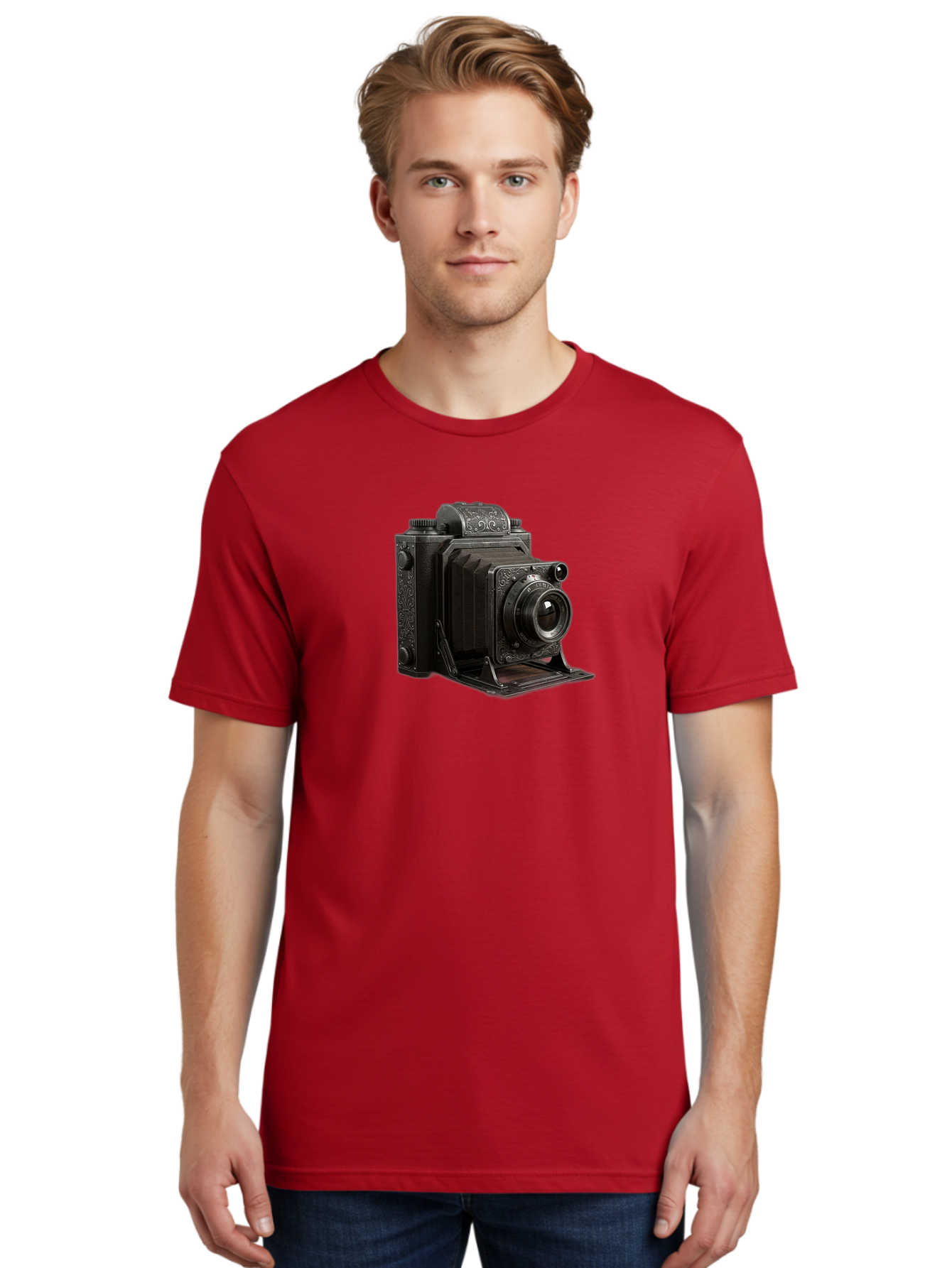 Vintage-Camera-6 Men'S Graphic Tee, 100% Cotton, Comfortable Casual Summer Wear, Machine Washable, Vintage Camera, Antique Photography, Classic Camera Design, Old-Fashioned Photography Equipment, Retro Camera, Historical Camera, Black Camera Bae810 25
