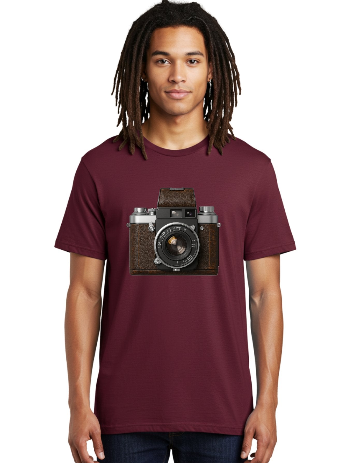 Vintage-Camera-7 Men'S Graphic Tee, 100% Cotton, Comfortable Casual Summer Wear, Machine Washable, Classic Camera, Vintage Photography, Film Camera, Retro Style, Leather Wrap, Silver Accents, Photography Equipment, Nostalgic Charm, Bae811 30