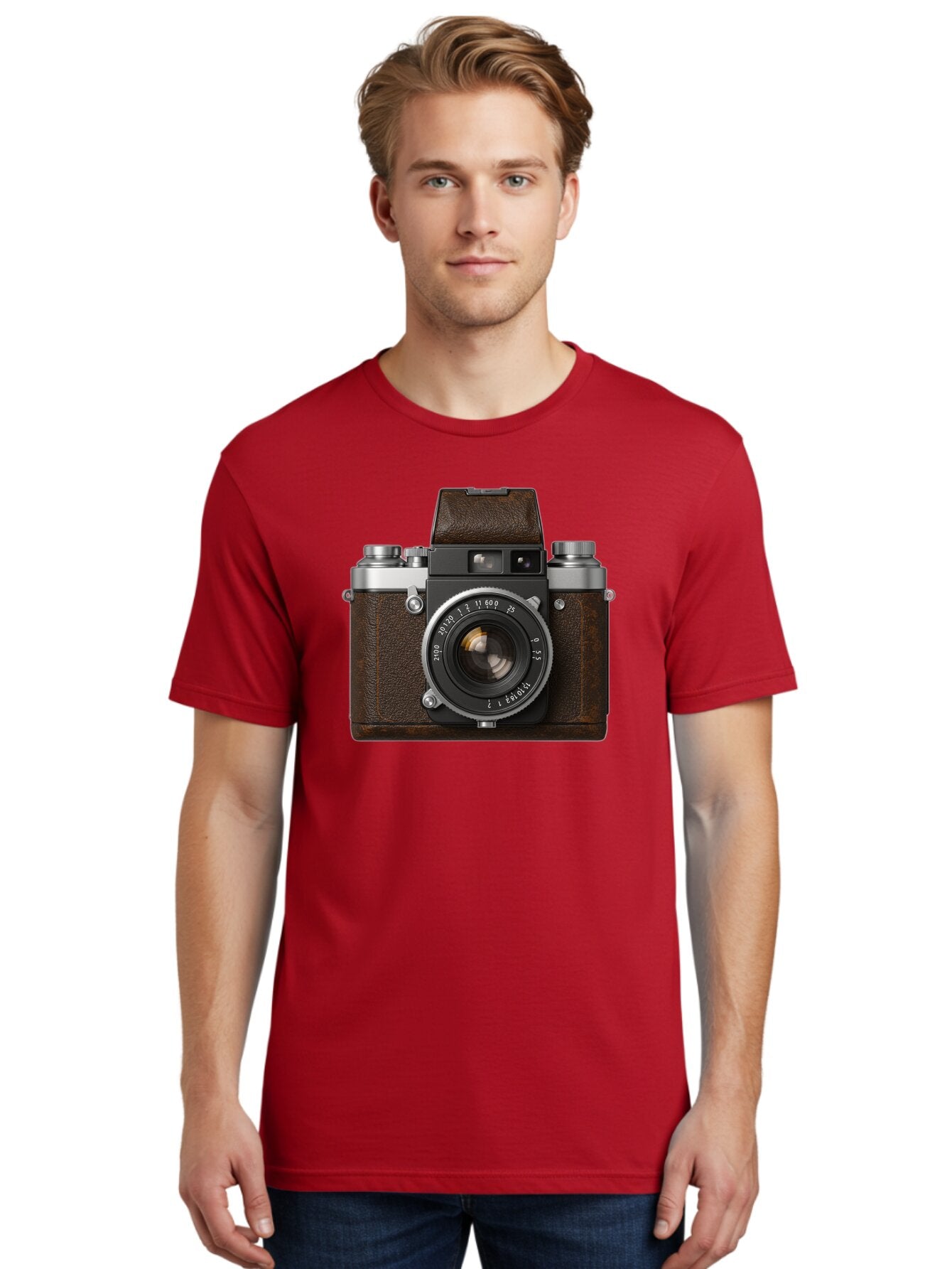 Vintage-Camera-7 Men'S Graphic Tee, 100% Cotton, Comfortable Casual Summer Wear, Machine Washable, Classic Camera, Vintage Photography, Film Camera, Retro Style, Leather Wrap, Silver Accents, Photography Equipment, Nostalgic Charm, Bae811 20