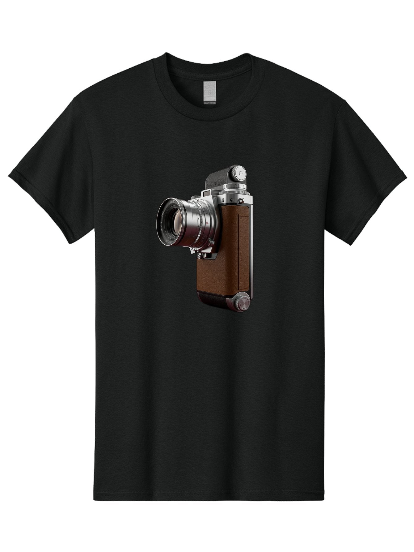 Vintage-Camera-8 Men'S Graphic Tee, 100% Cotton, Comfortable Casual Summer Wear, Machine Washable, Retro Camera, Old Photography Equipment, Classic Design, Film Camera, Lens, Brown Body, Silver Accents, Photography History, Nostalgic Feel, Bae812 4