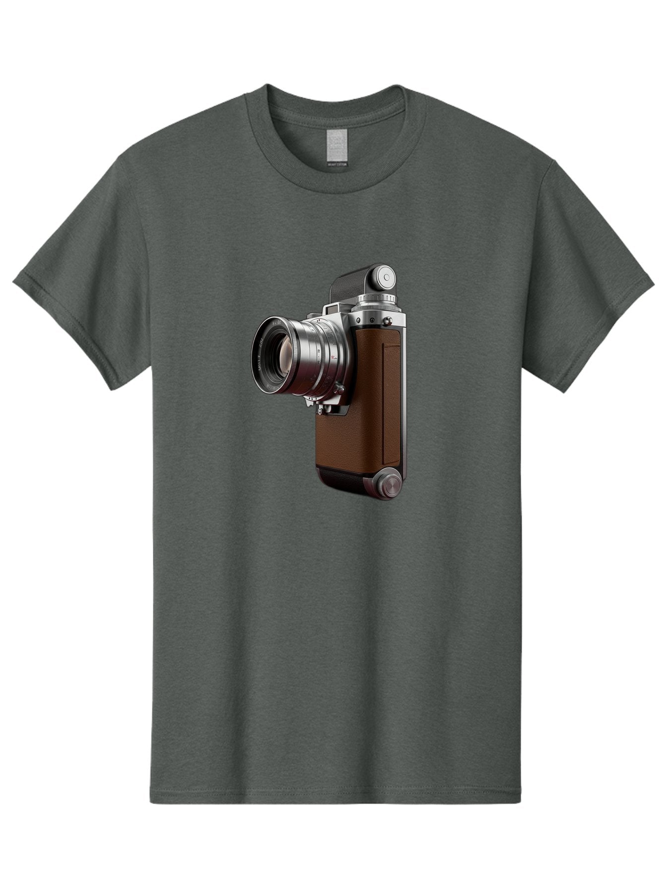 Vintage-Camera-8 Men'S Graphic Tee, 100% Cotton, Comfortable Casual Summer Wear, Machine Washable, Retro Camera, Old Photography Equipment, Classic Design, Film Camera, Lens, Brown Body, Silver Accents, Photography History, Nostalgic Feel, Bae812 10