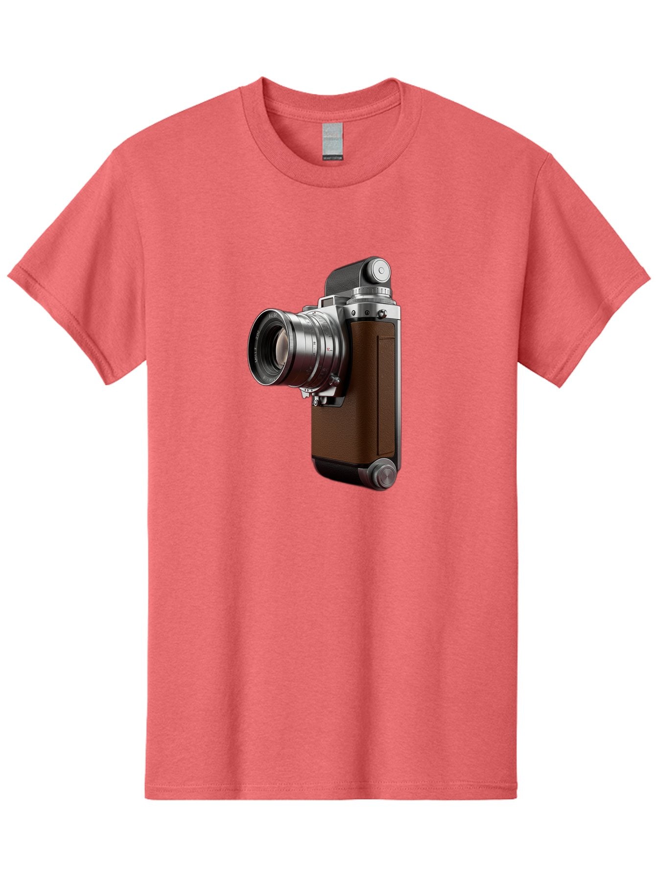 Vintage-Camera-8 Men'S Graphic Tee, 100% Cotton, Comfortable Casual Summer Wear, Machine Washable, Retro Camera, Old Photography Equipment, Classic Design, Film Camera, Lens, Brown Body, Silver Accents, Photography History, Nostalgic Feel, Bae812 13