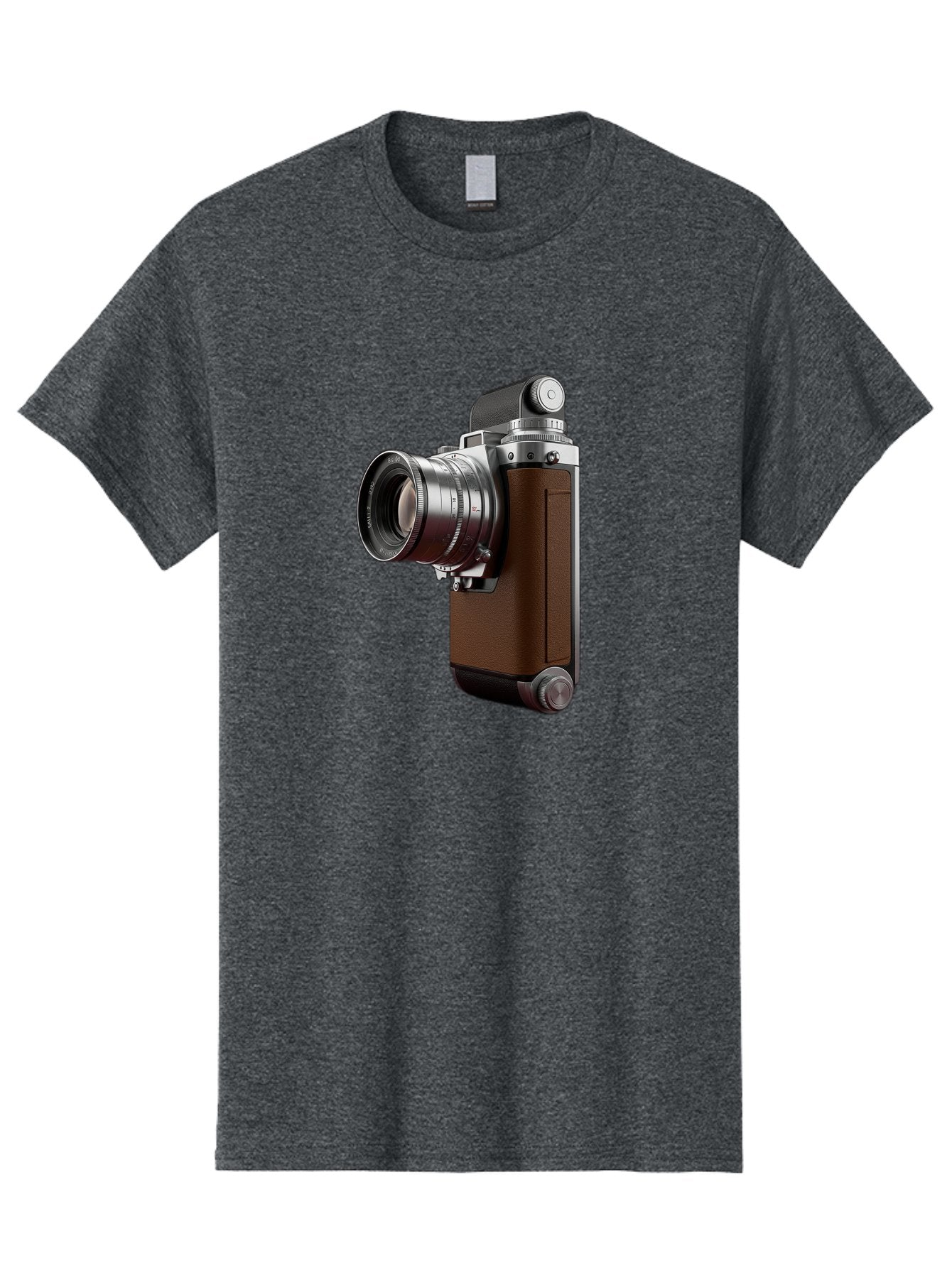 Vintage-Camera-8 Men'S Graphic Tee, 100% Cotton, Comfortable Casual Summer Wear, Machine Washable, Retro Camera, Old Photography Equipment, Classic Design, Film Camera, Lens, Brown Body, Silver Accents, Photography History, Nostalgic Feel, Bae812 11