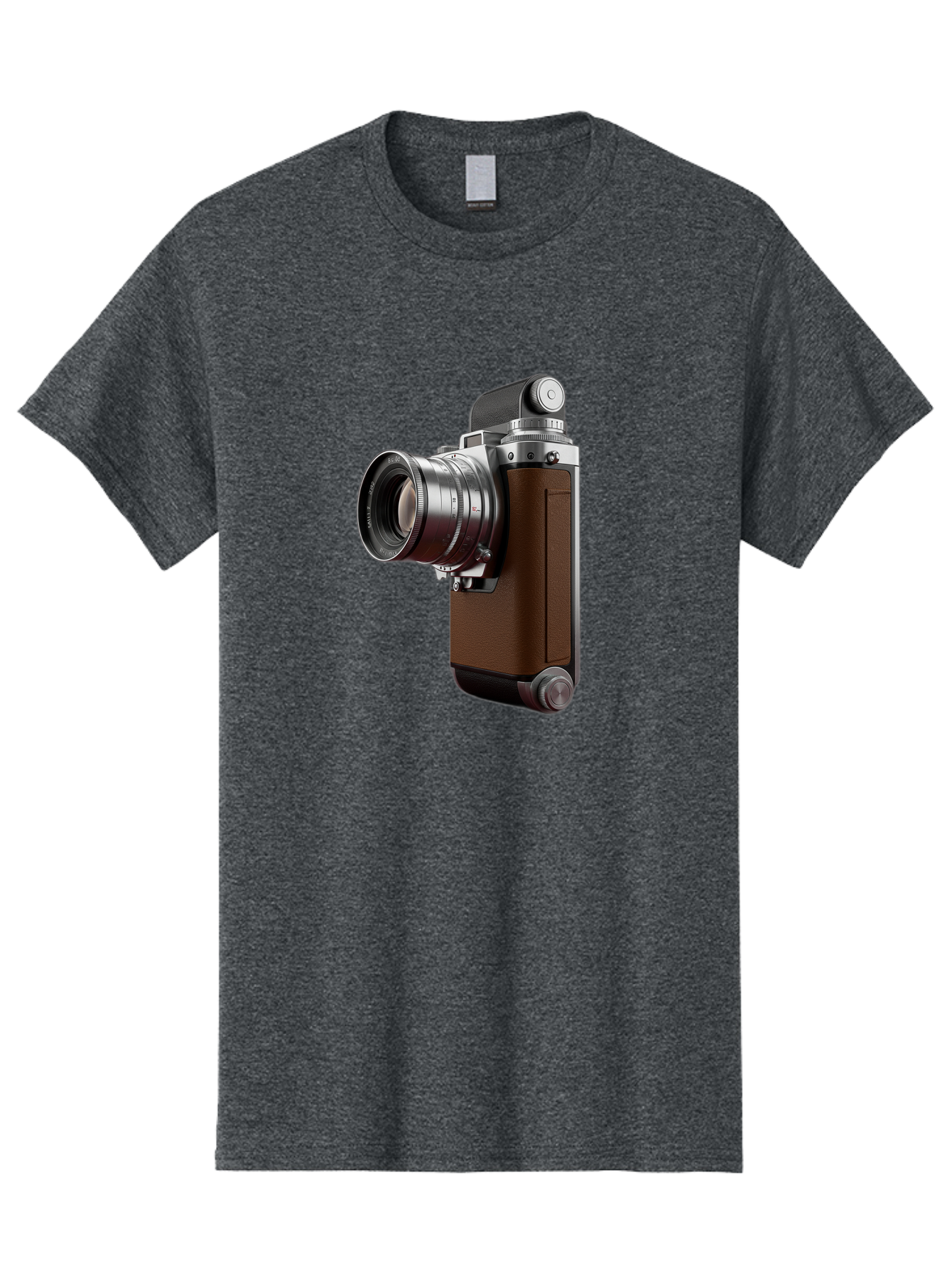 Vintage-Camera-8 Men'S Graphic Tee, 100% Cotton, Comfortable Casual Summer Wear, Machine Washable, Retro Camera, Old Photography Equipment, Classic Design, Film Camera, Lens, Brown Body, Silver Accents, Photography History, Nostalgic Feel, Bae812 4