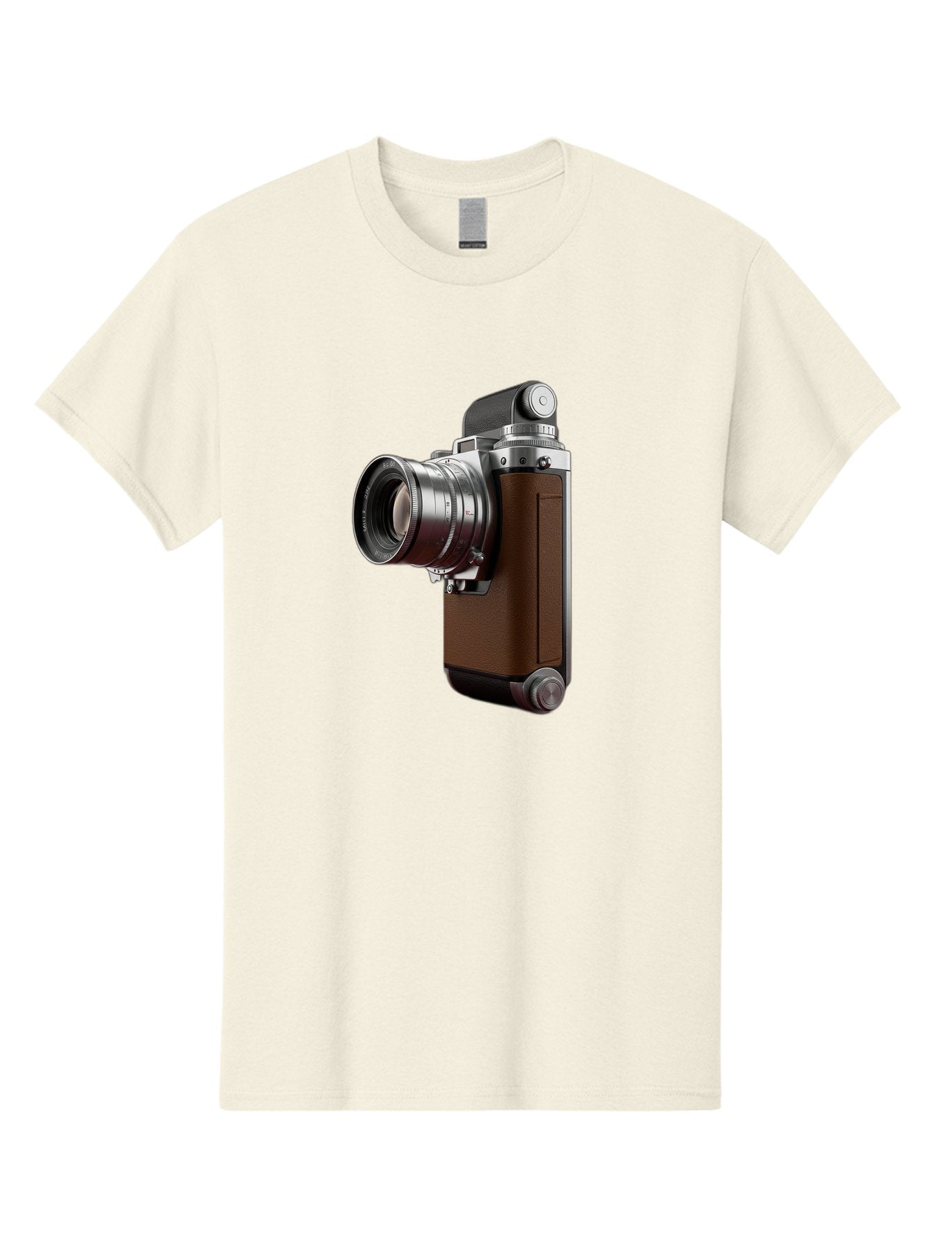 Vintage-Camera-8 Men'S Graphic Tee, 100% Cotton, Comfortable Casual Summer Wear, Machine Washable, Retro Camera, Old Photography Equipment, Classic Design, Film Camera, Lens, Brown Body, Silver Accents, Photography History, Nostalgic Feel, Bae812 5