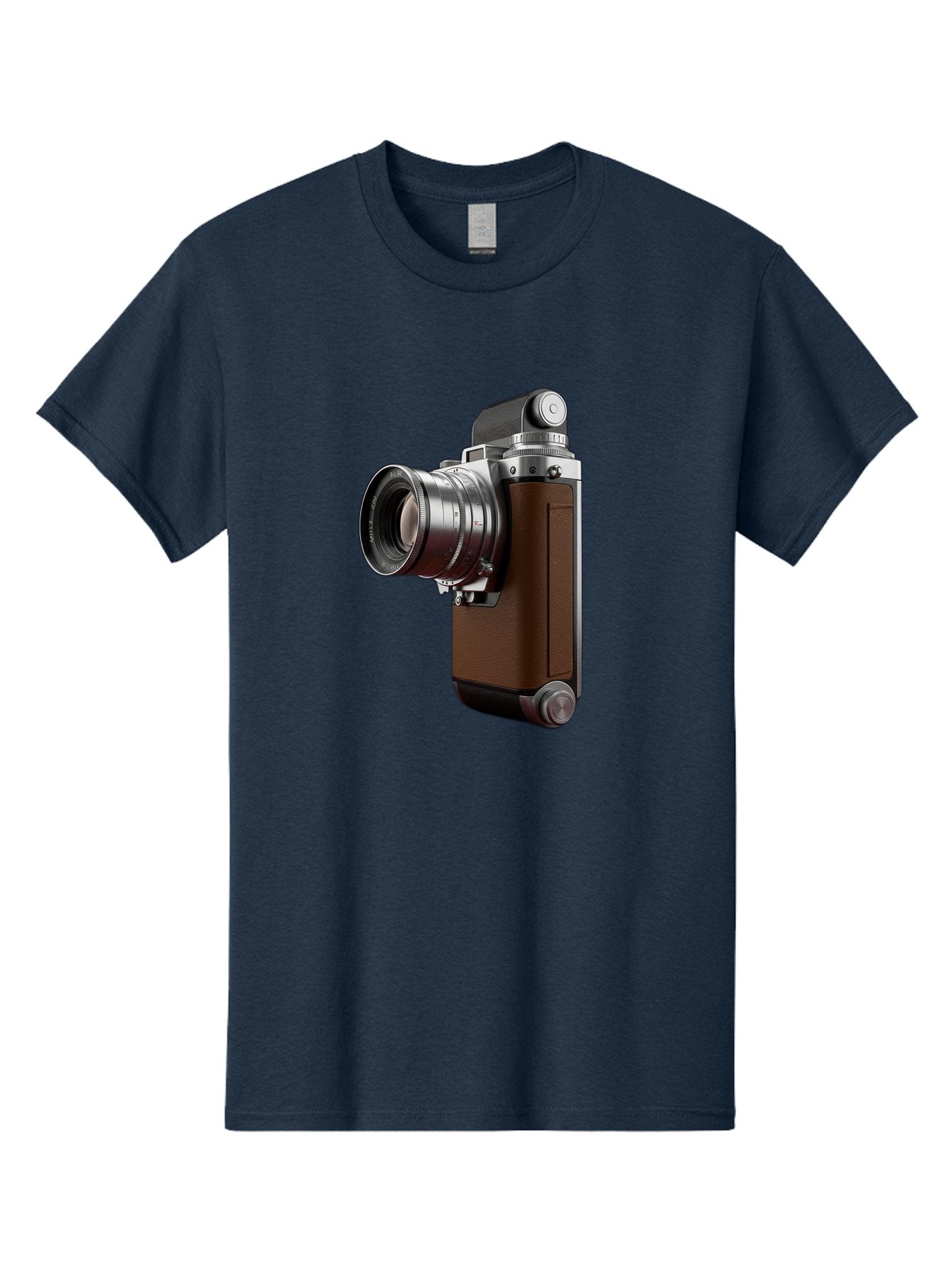 Vintage-Camera-8 Men'S Graphic Tee, 100% Cotton, Comfortable Casual Summer Wear, Machine Washable, Retro Camera, Old Photography Equipment, Classic Design, Film Camera, Lens, Brown Body, Silver Accents, Photography History, Nostalgic Feel, Bae812 14