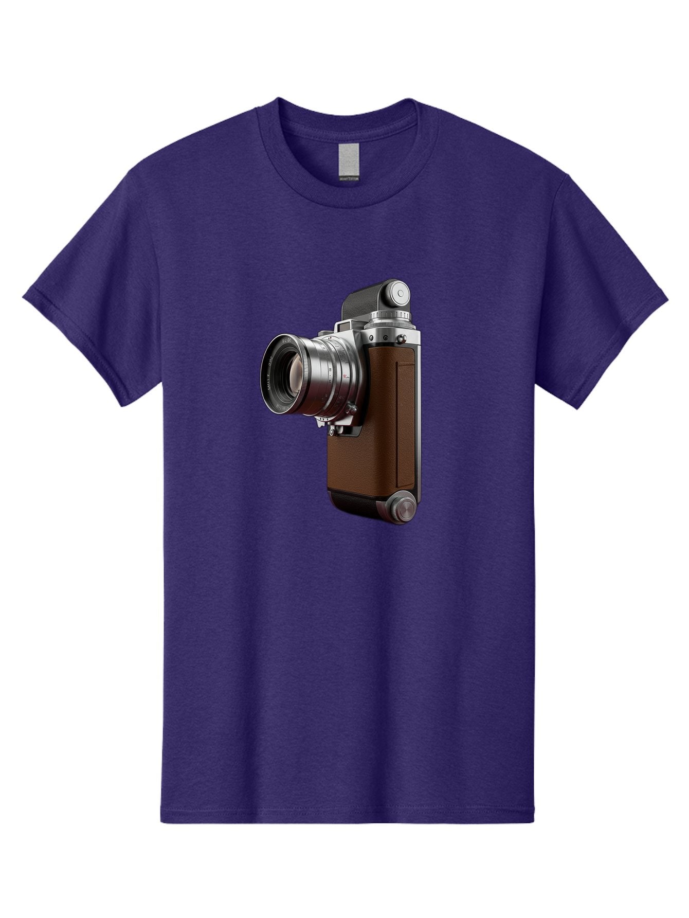 Vintage-Camera-8 Men'S Graphic Tee, 100% Cotton, Comfortable Casual Summer Wear, Machine Washable, Retro Camera, Old Photography Equipment, Classic Design, Film Camera, Lens, Brown Body, Silver Accents, Photography History, Nostalgic Feel, Bae812 12