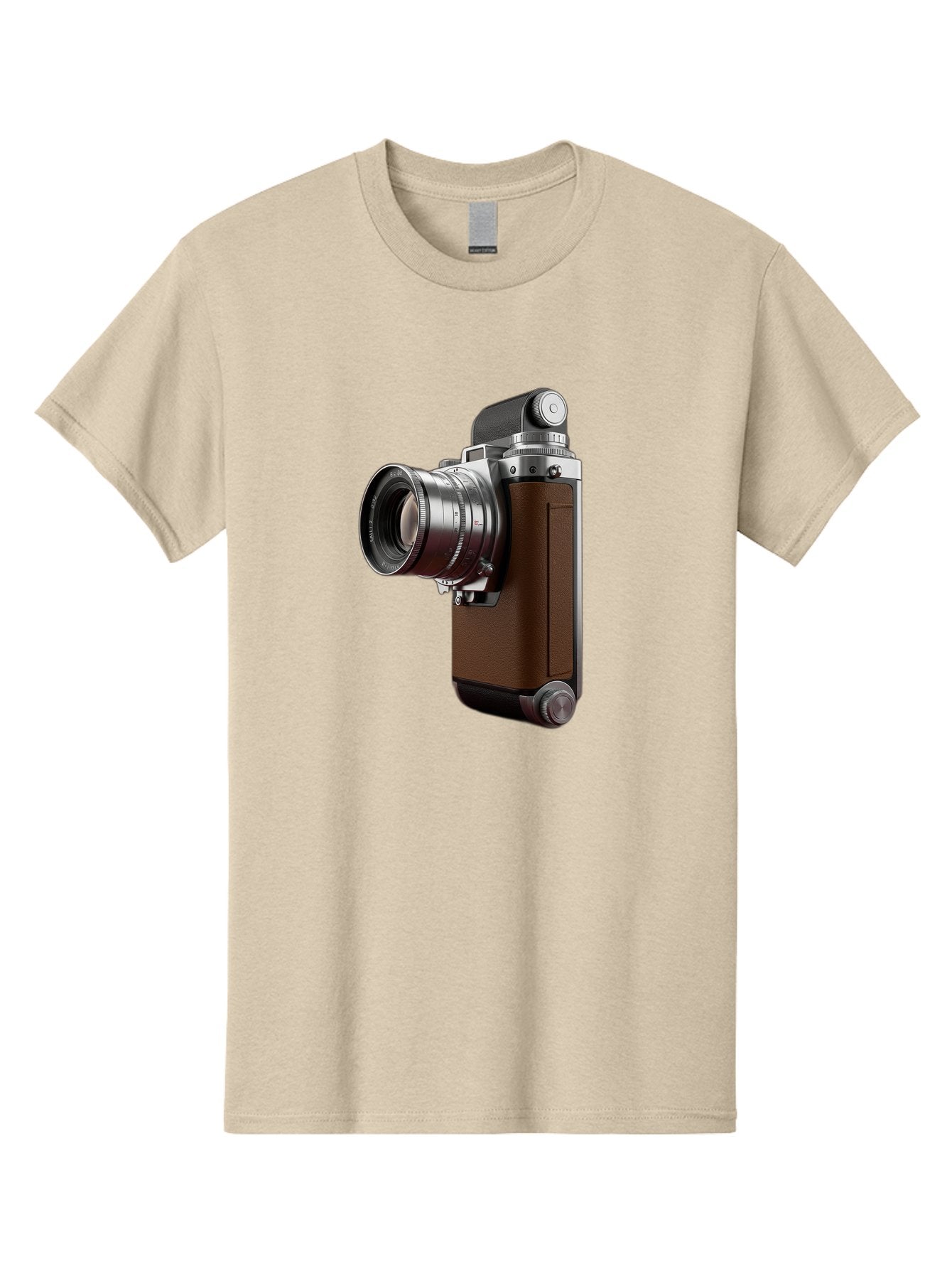 Vintage-Camera-8 Men'S Graphic Tee, 100% Cotton, Comfortable Casual Summer Wear, Machine Washable, Retro Camera, Old Photography Equipment, Classic Design, Film Camera, Lens, Brown Body, Silver Accents, Photography History, Nostalgic Feel, Bae812 3