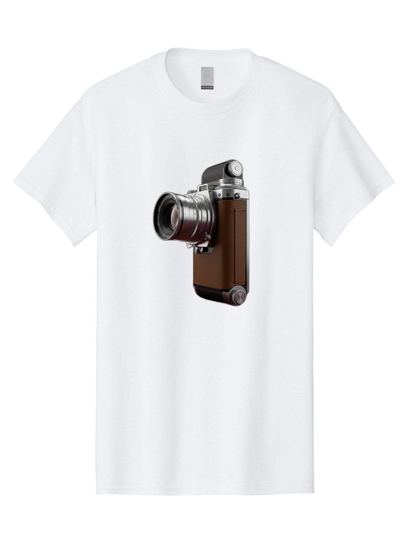 Vintage-Camera-8 Men'S Graphic Tee, 100% Cotton, Comfortable Casual Summer Wear, Machine Washable, Retro Camera, Old Photography Equipment, Classic Design, Film Camera, Lens, Brown Body, Silver Accents, Photography History, Nostalgic Feel, Bae812 7