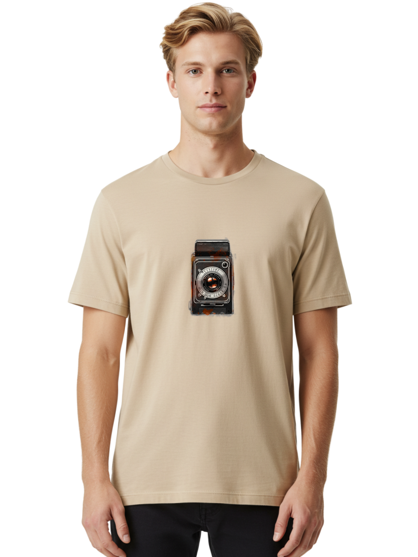 Vintage-Camera-9 Men'S Graphic Tee, 100% Cotton, Comfortable Casual Summer Wear, Machine Washable, Vintage Camera, Old Camera, Photography Equipment, Retro Technology, Classic Design, Nostalgic, Analog Camera, Film Camera Bae813 17