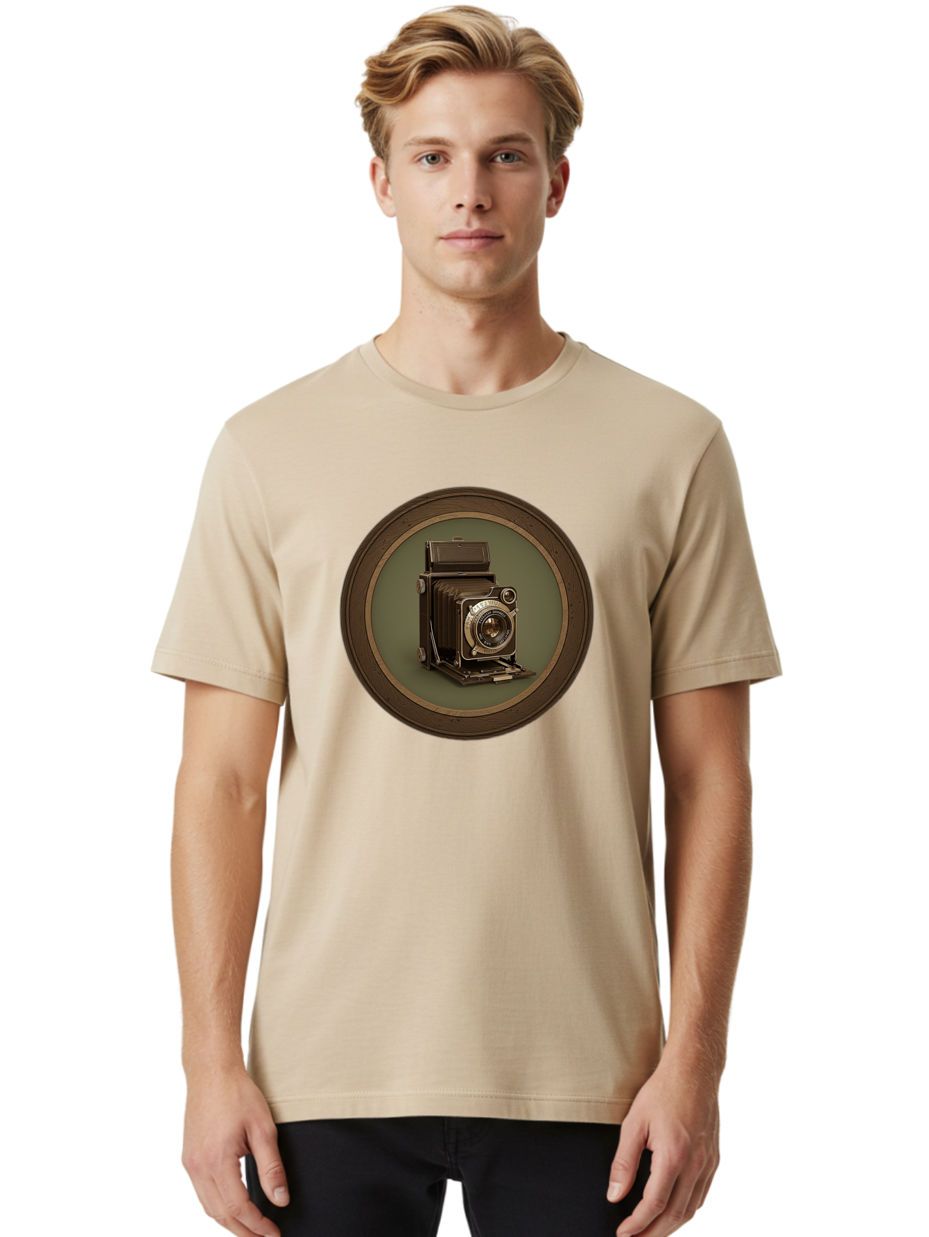 Vintage-Camera Men'S Graphic Tee, 100% Cotton, Comfortable Casual Summer Wear, Machine Washable, Vintage Camera, Antique Photography Equipment, Classic Camera Design, Retro Style, Old-Fashioned Lens, Nostalgic Photography, Timeless Art, Bae815 28