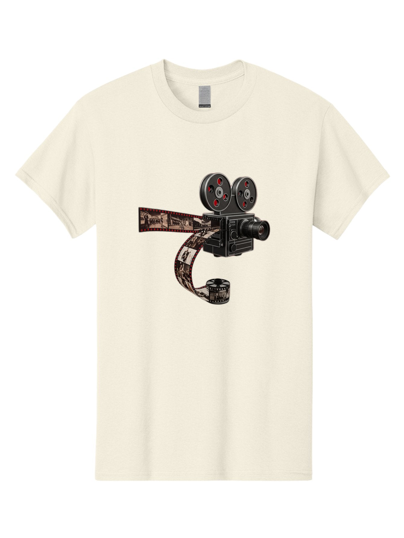 Vintage-Film-Camera Men'S Graphic Tee, 100% Cotton, Comfortable Casual Summer Wear, Machine Washable, Vintage Film Camera, Classic Cinematography, Film Reel, Movie Making, Film Strip, Black And White Images, Retro Photography, Cinematic Style Bae816 4