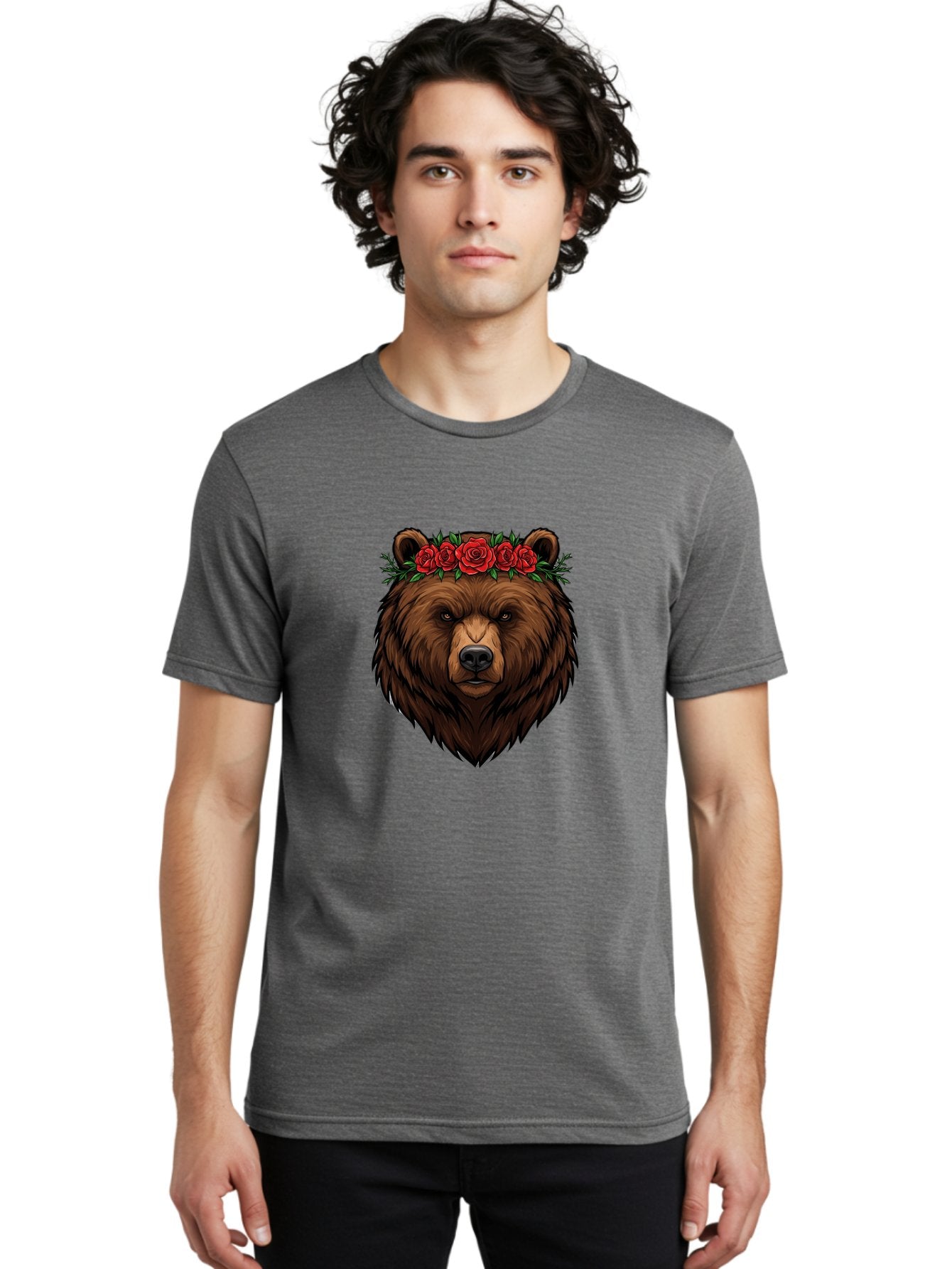 Bear-Head-With-Roses Men'S Graphic Tee, 100% Cotton, Comfortable Casual Summer Wear, Machine Washable, Vintage Camera, Old Camera, Antique Camera, Black Camera, Classic Photography, Photography Equipment, Nostalgic Device, Film Camera, Bae854 29