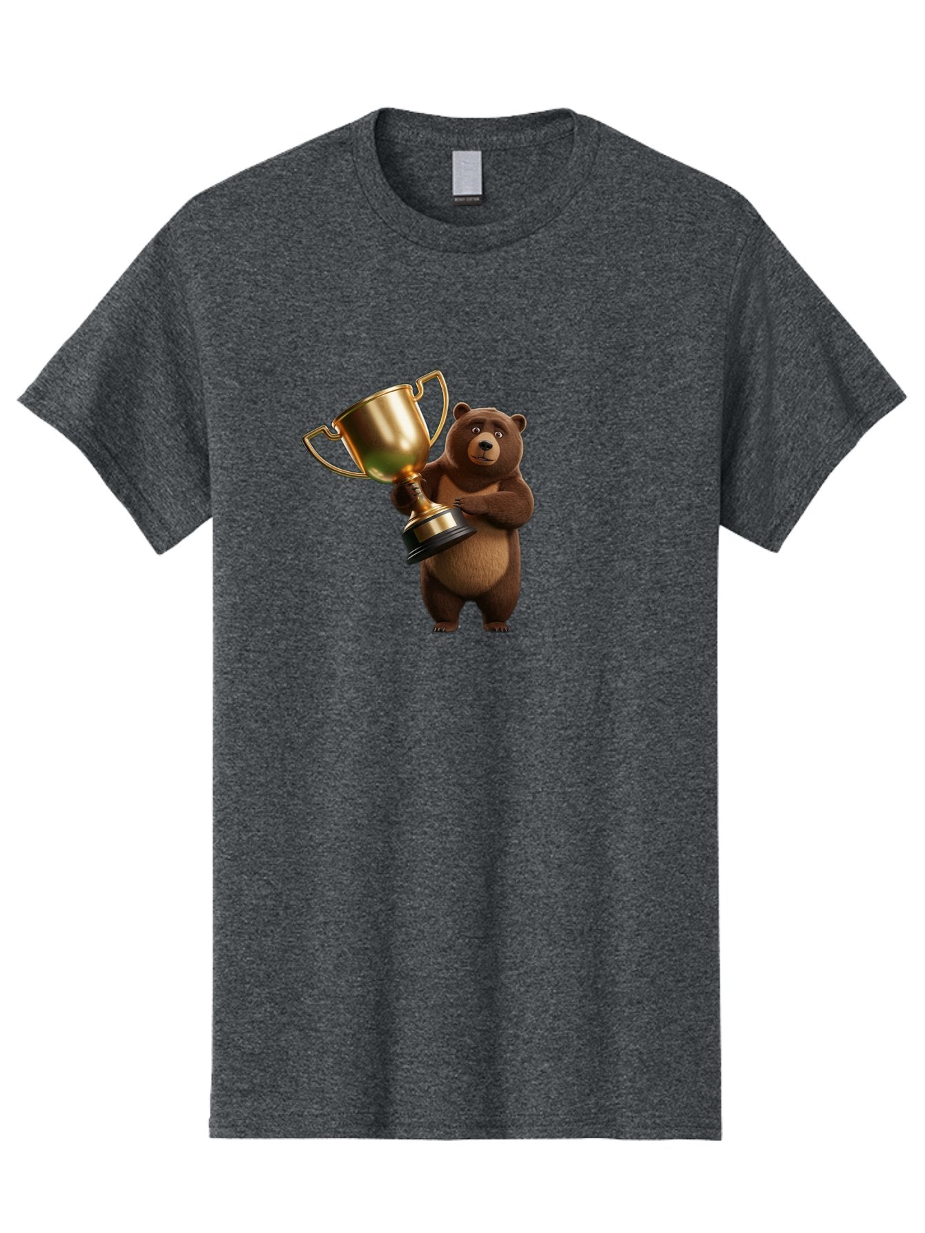 Bear-Holding-Trophy Men'S Graphic Tee, 100% Cotton, Comfortable Casual Summer Wear, Machine Washable, Vintage Camera, Old Camera, Antique Camera, Black Camera, Classic Photography, Photography Equipment, Nostalgic Device, Film Camera, Bae857 9