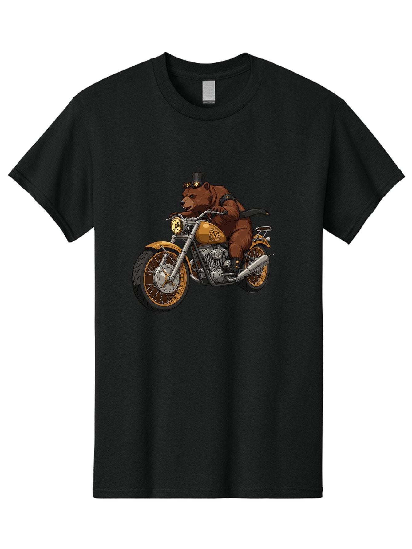 Bear-Riding-Motorcycle-1 Men'S Graphic Tee, 100% Cotton, Comfortable Casual Summer Wear, Machine Washable, Vintage Camera, Old Camera, Antique Camera, Black Camera, Classic Photography, Photography Equipment, Nostalgic Device, Film Camera, Bae863 9