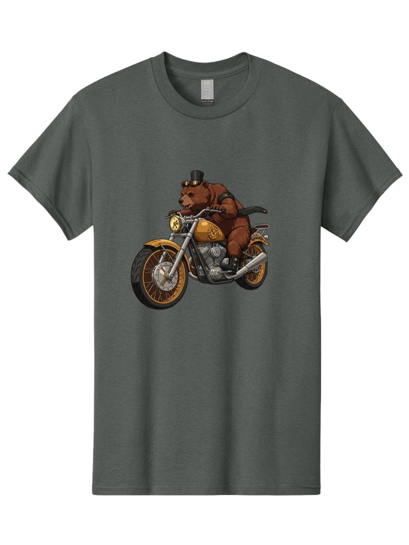 Bear-Riding-Motorcycle-1 Men'S Graphic Tee, 100% Cotton, Comfortable Casual Summer Wear, Machine Washable, Vintage Camera, Old Camera, Antique Camera, Black Camera, Classic Photography, Photography Equipment, Nostalgic Device, Film Camera, Bae863 5