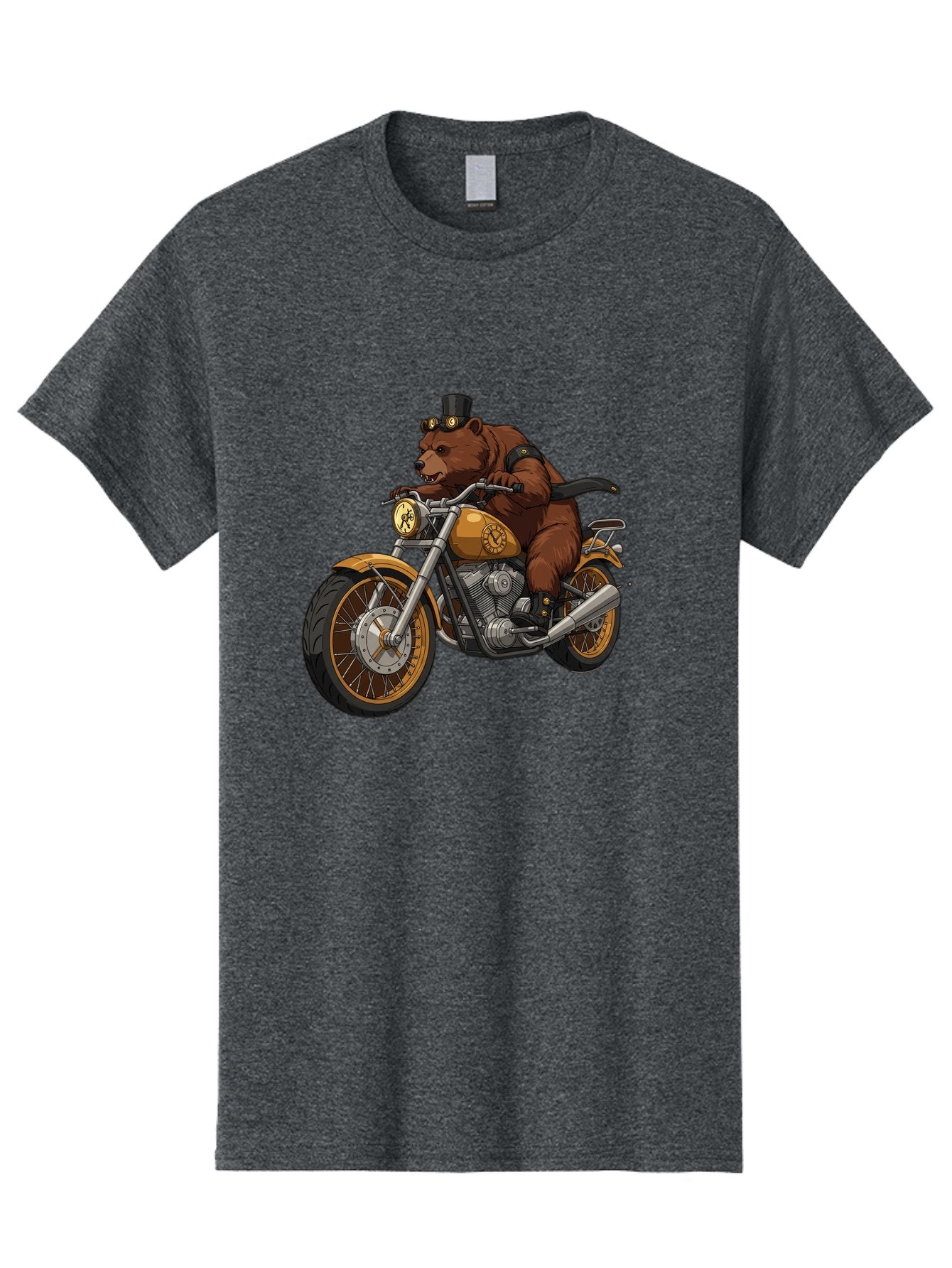Bear-Riding-Motorcycle-1 Men'S Graphic Tee, 100% Cotton, Comfortable Casual Summer Wear, Machine Washable, Vintage Camera, Old Camera, Antique Camera, Black Camera, Classic Photography, Photography Equipment, Nostalgic Device, Film Camera, Bae863