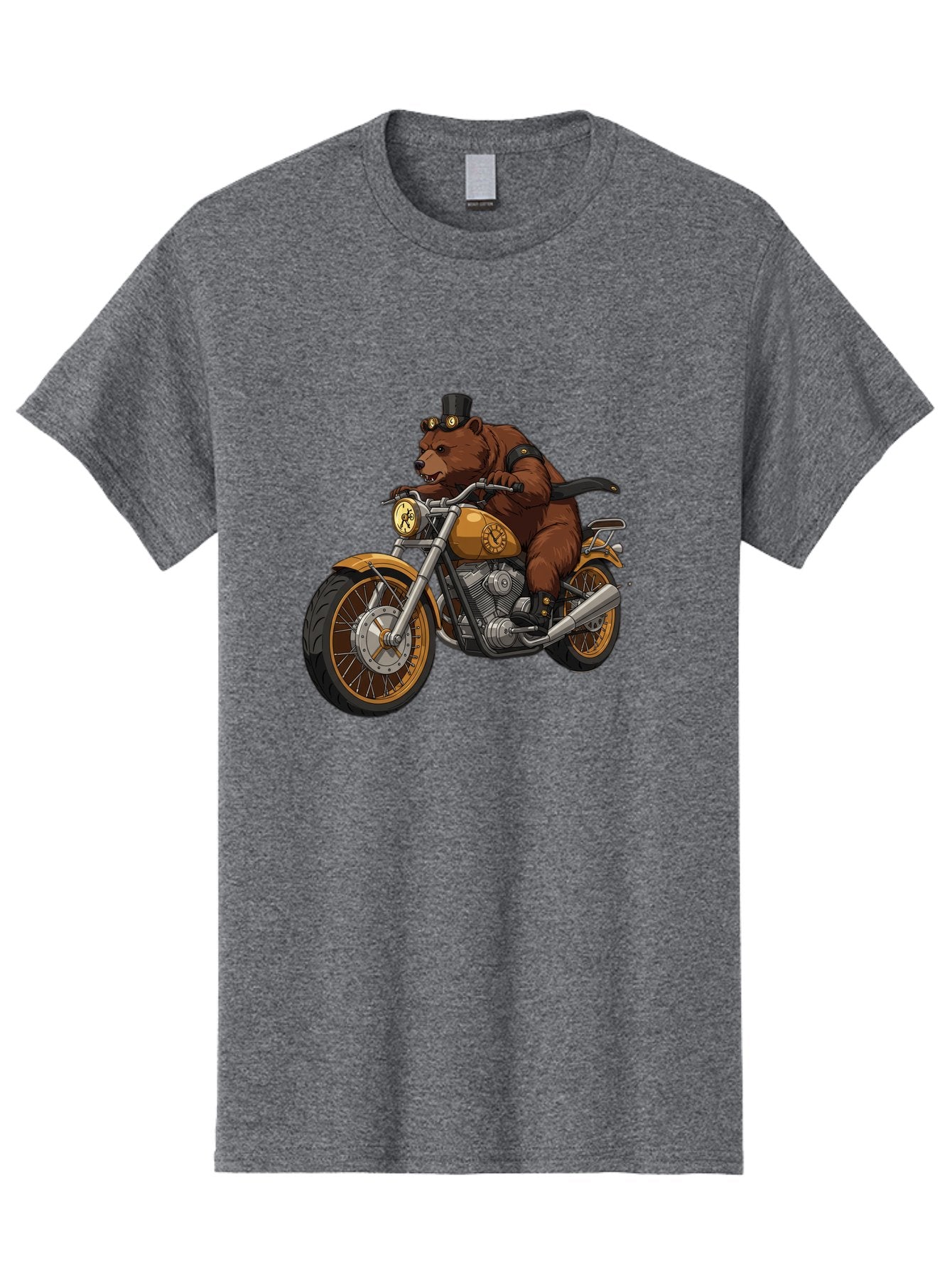 Bear-Riding-Motorcycle-1 Men'S Graphic Tee, 100% Cotton, Comfortable Casual Summer Wear, Machine Washable, Vintage Camera, Old Camera, Antique Camera, Black Camera, Classic Photography, Photography Equipment, Nostalgic Device, Film Camera, Bae863 8