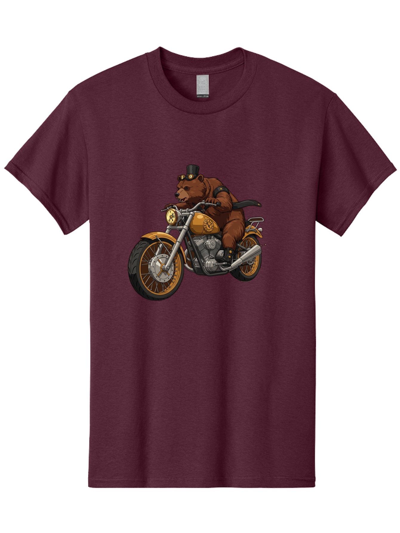 Bear-Riding-Motorcycle-1 Men'S Graphic Tee, 100% Cotton, Comfortable Casual Summer Wear, Machine Washable, Vintage Camera, Old Camera, Antique Camera, Black Camera, Classic Photography, Photography Equipment, Nostalgic Device, Film Camera, Bae863 11