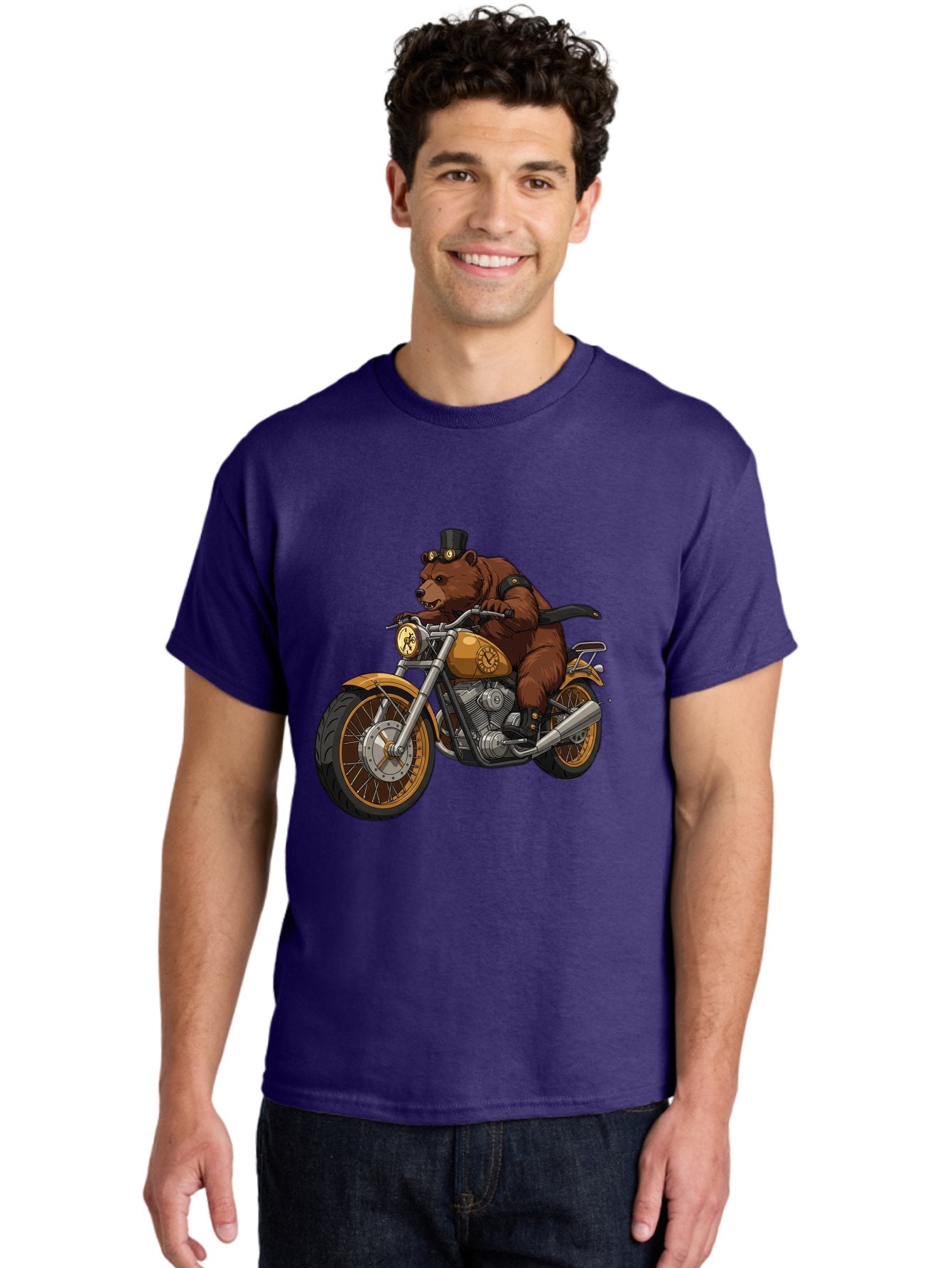 Bear-Riding-Motorcycle-1 Men'S Graphic Tee, 100% Cotton, Comfortable Casual Summer Wear, Machine Washable, Vintage Camera, Old Camera, Antique Camera, Black Camera, Classic Photography, Photography Equipment, Nostalgic Device, Film Camera, Bae863 29