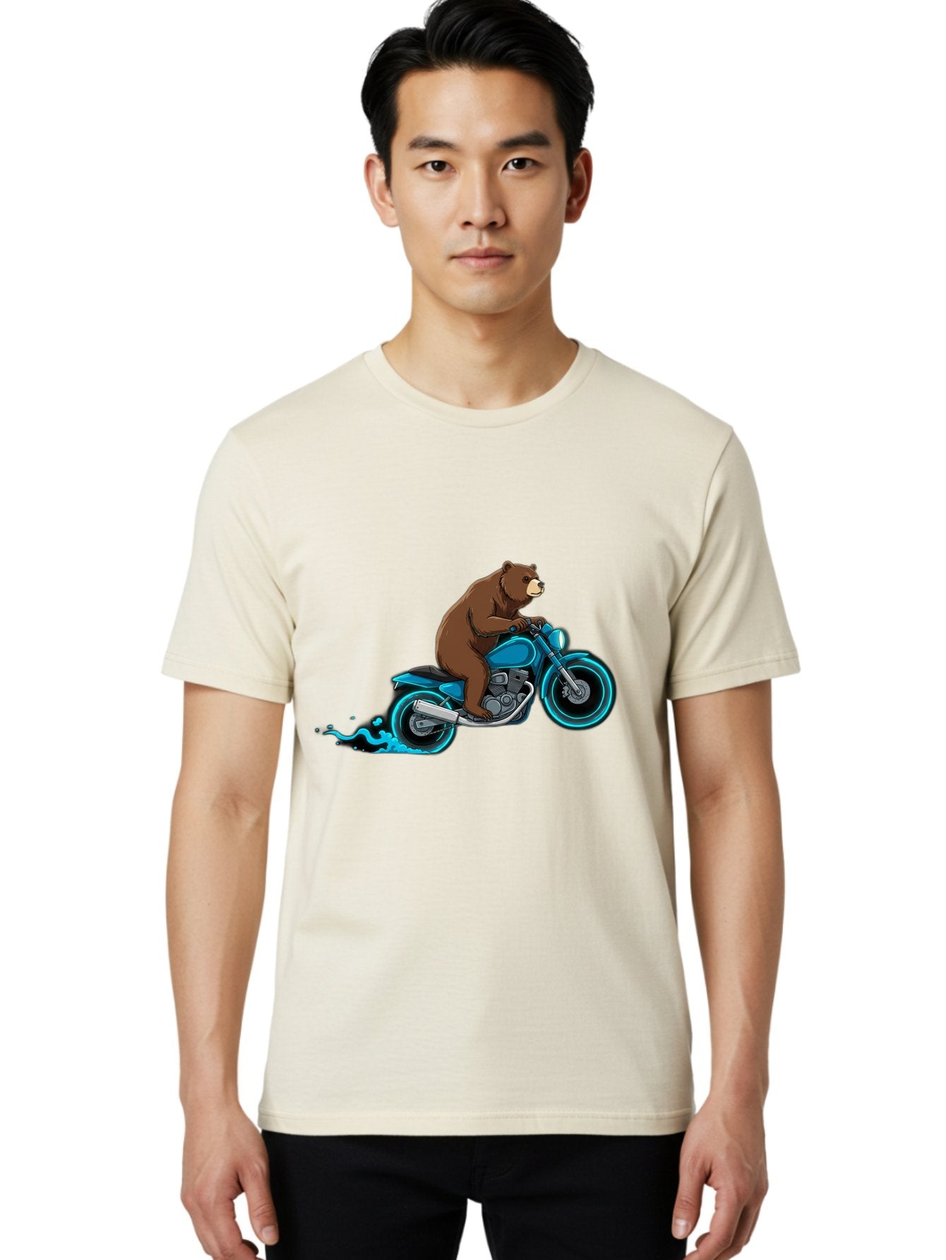 Bear-Riding-Motorcycle-2 Men'S Graphic Tee, 100% Cotton, Comfortable Casual Summer Wear, Machine Washable, Vintage Camera, Old Camera, Antique Camera, Black Camera, Classic Photography, Photography Equipment, Nostalgic Device, Film Camera, Bae864 23