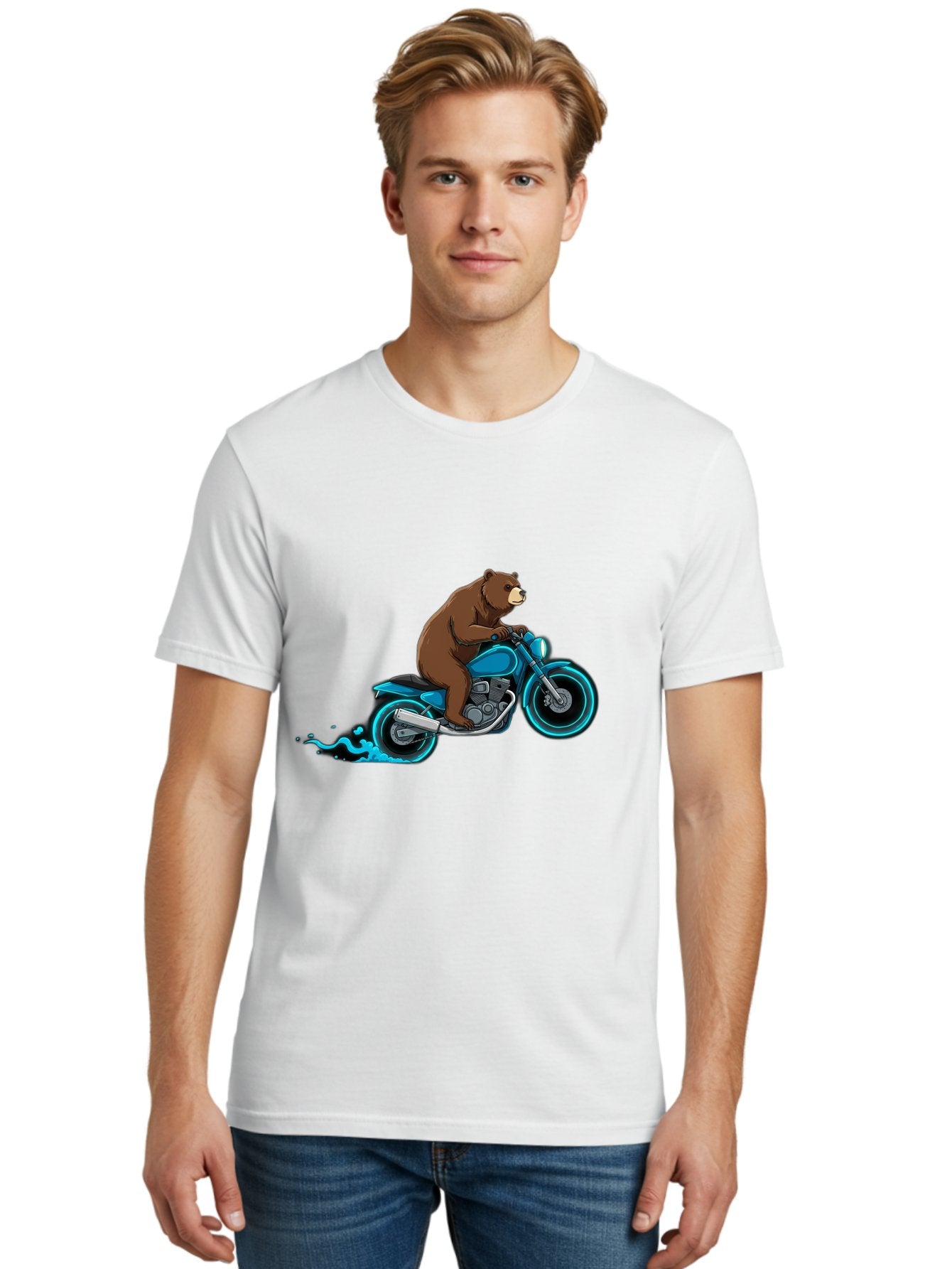 Bear-Riding-Motorcycle-2 Men'S Graphic Tee, 100% Cotton, Comfortable Casual Summer Wear, Machine Washable, Vintage Camera, Old Camera, Antique Camera, Black Camera, Classic Photography, Photography Equipment, Nostalgic Device, Film Camera, Bae864 18