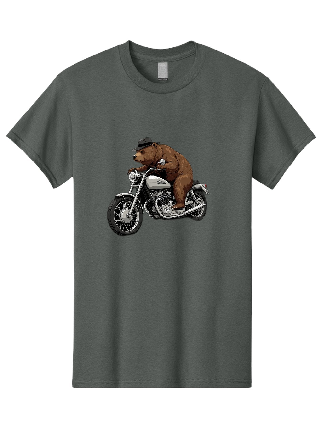 Bear-Riding-Motorcycle Men'S Graphic Tee, 100% Cotton, Comfortable Casual Summer Wear, Machine Washable, Vintage Camera, Old Camera, Antique Camera, Black Camera, Classic Photography, Photography Equipment, Nostalgic Device, Film Camera, Bae865 8
