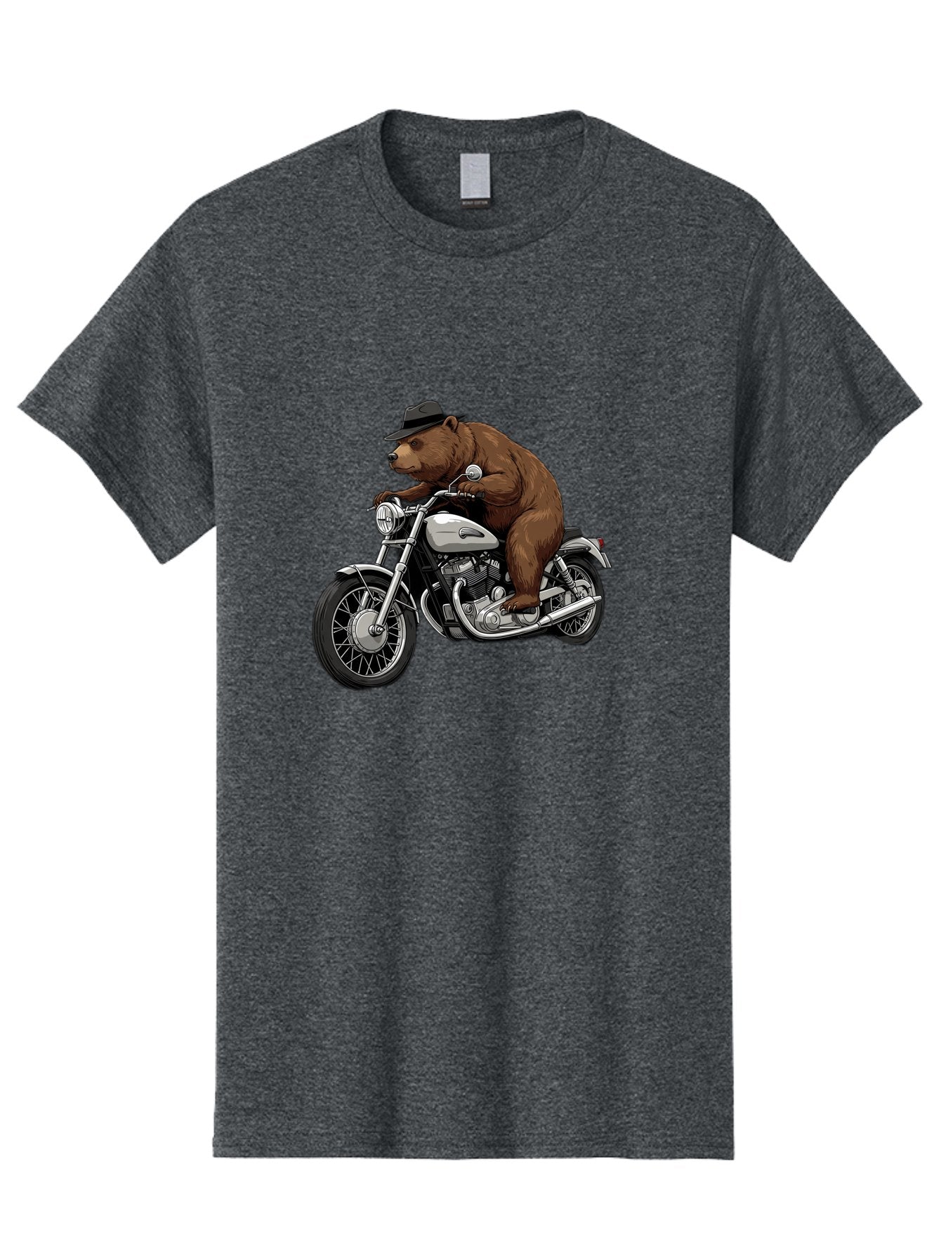 Bear-Riding-Motorcycle Men'S Graphic Tee, 100% Cotton, Comfortable Casual Summer Wear, Machine Washable, Vintage Camera, Old Camera, Antique Camera, Black Camera, Classic Photography, Photography Equipment, Nostalgic Device, Film Camera, Bae865 5