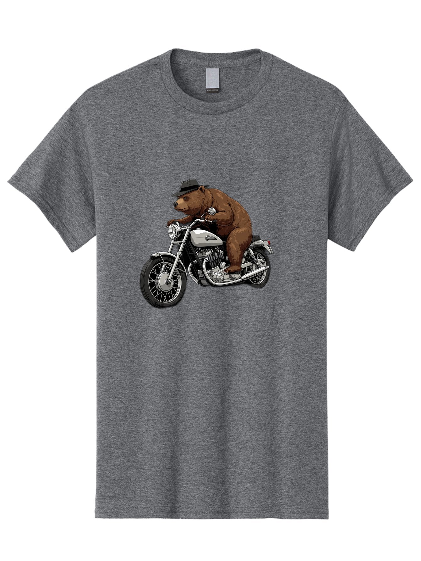 Bear-Riding-Motorcycle Men'S Graphic Tee, 100% Cotton, Comfortable Casual Summer Wear, Machine Washable, Vintage Camera, Old Camera, Antique Camera, Black Camera, Classic Photography, Photography Equipment, Nostalgic Device, Film Camera, Bae865 12