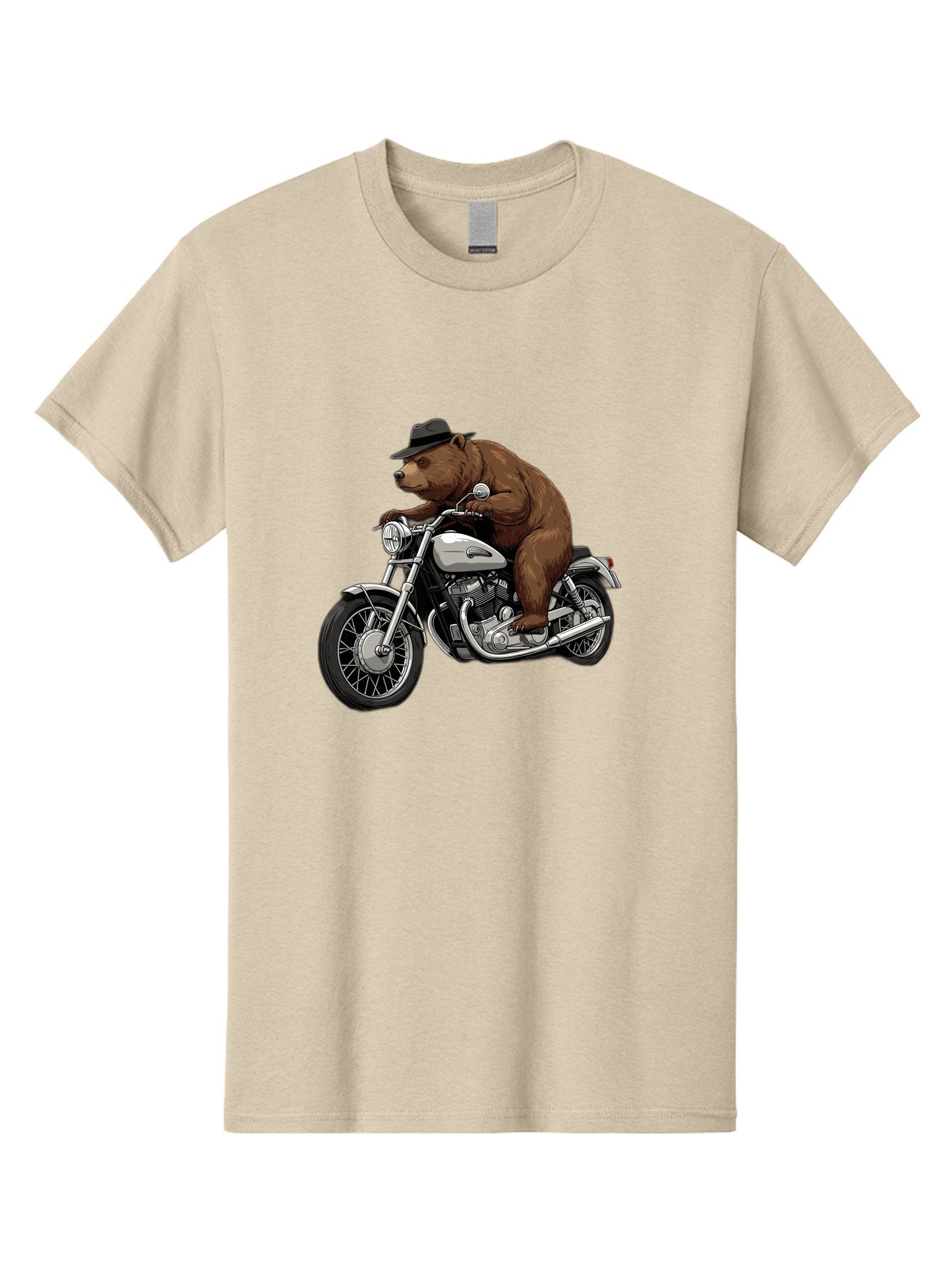 Bear-Riding-Motorcycle Men'S Graphic Tee, 100% Cotton, Comfortable Casual Summer Wear, Machine Washable, Vintage Camera, Old Camera, Antique Camera, Black Camera, Classic Photography, Photography Equipment, Nostalgic Device, Film Camera, Bae865 14