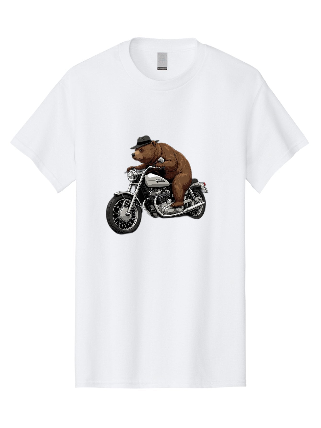 Bear-Riding-Motorcycle Men'S Graphic Tee, 100% Cotton, Comfortable Casual Summer Wear, Machine Washable, Vintage Camera, Old Camera, Antique Camera, Black Camera, Classic Photography, Photography Equipment, Nostalgic Device, Film Camera, Bae865 7