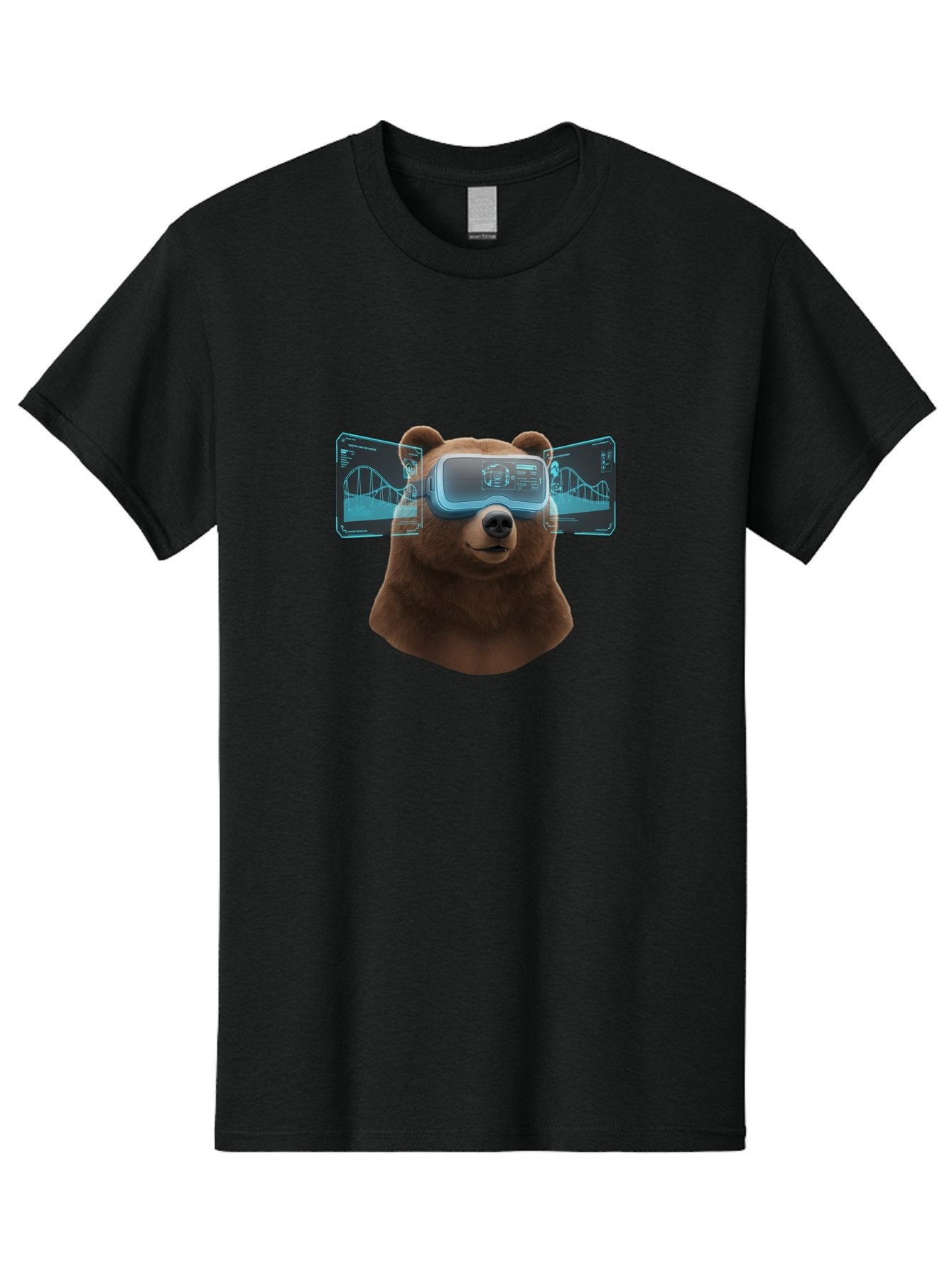 Bear-Wearing-Vr-Headset Men'S Graphic Tee, 100% Cotton, Comfortable Casual Summer Wear, Machine Washable, Vintage Camera, Old Camera, Antique Camera, Black Camera, Classic Photography, Photography Equipment, Nostalgic Device, Film Camera, Bae870 15